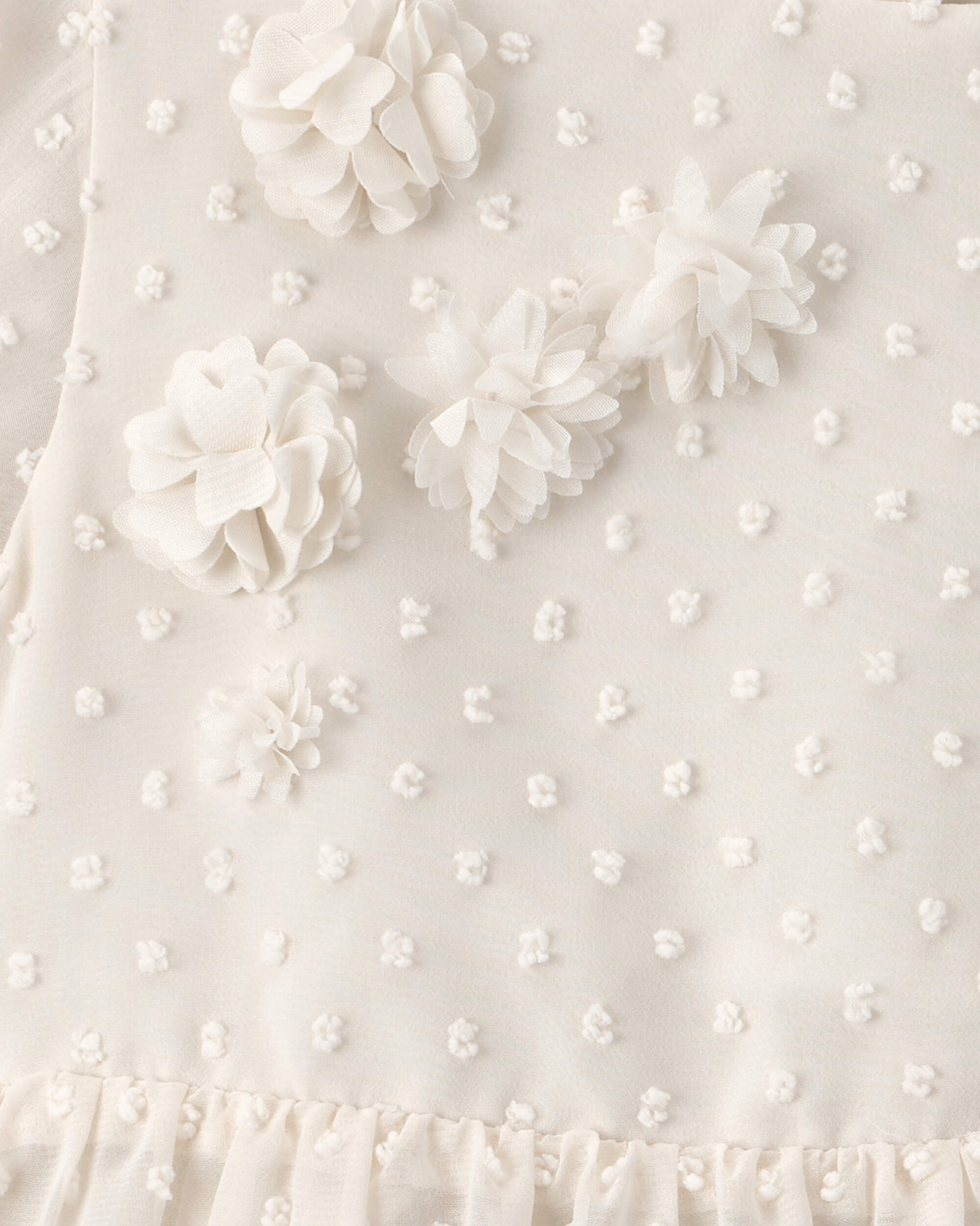 Toddler Girl Swiss Dot Occasion Dress - Cream