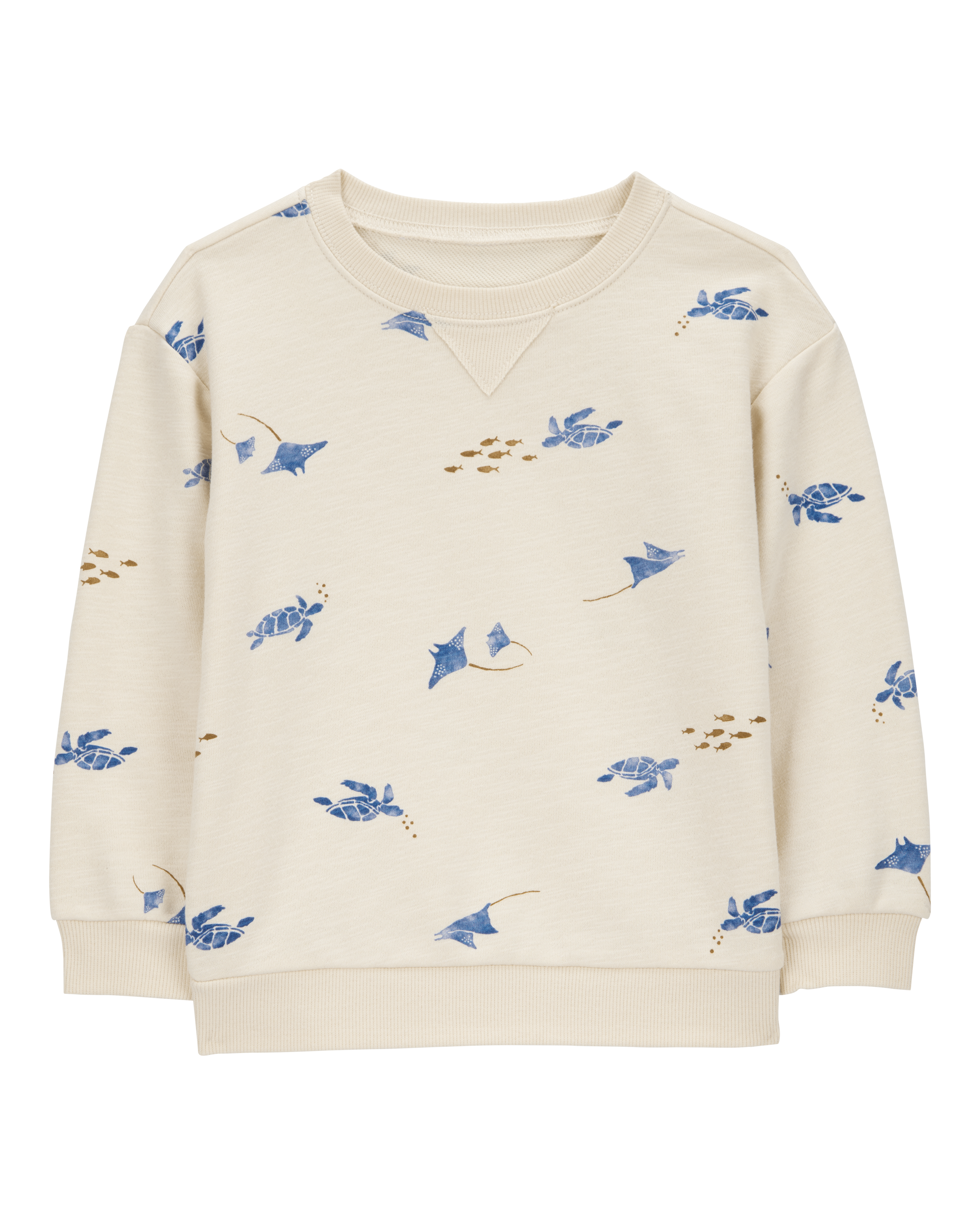Baby Sea Print Knit Pullover - Cream