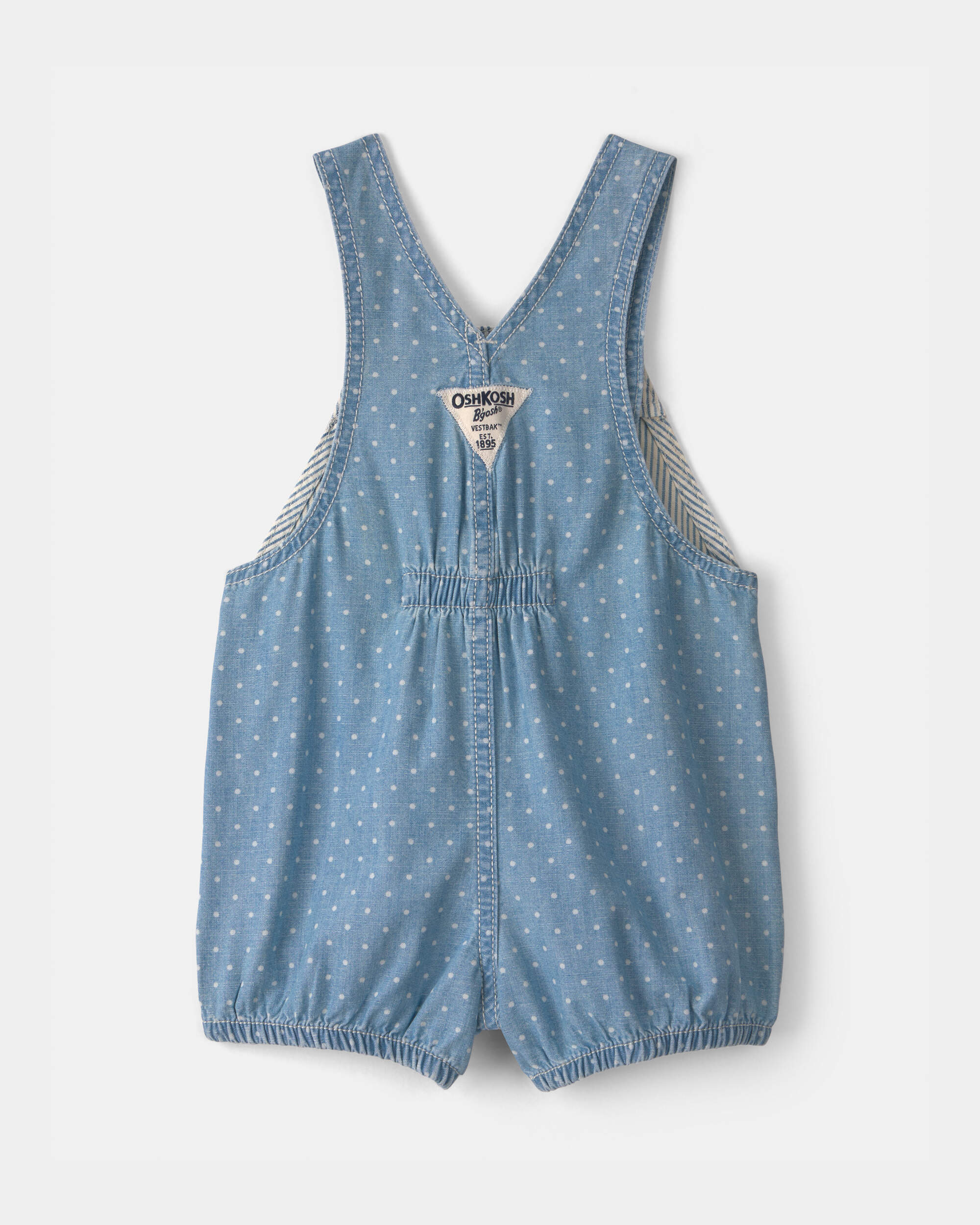 Baby Hickory Stripe & Dots Shortall - Blue | Carter's Oshkosh Canada