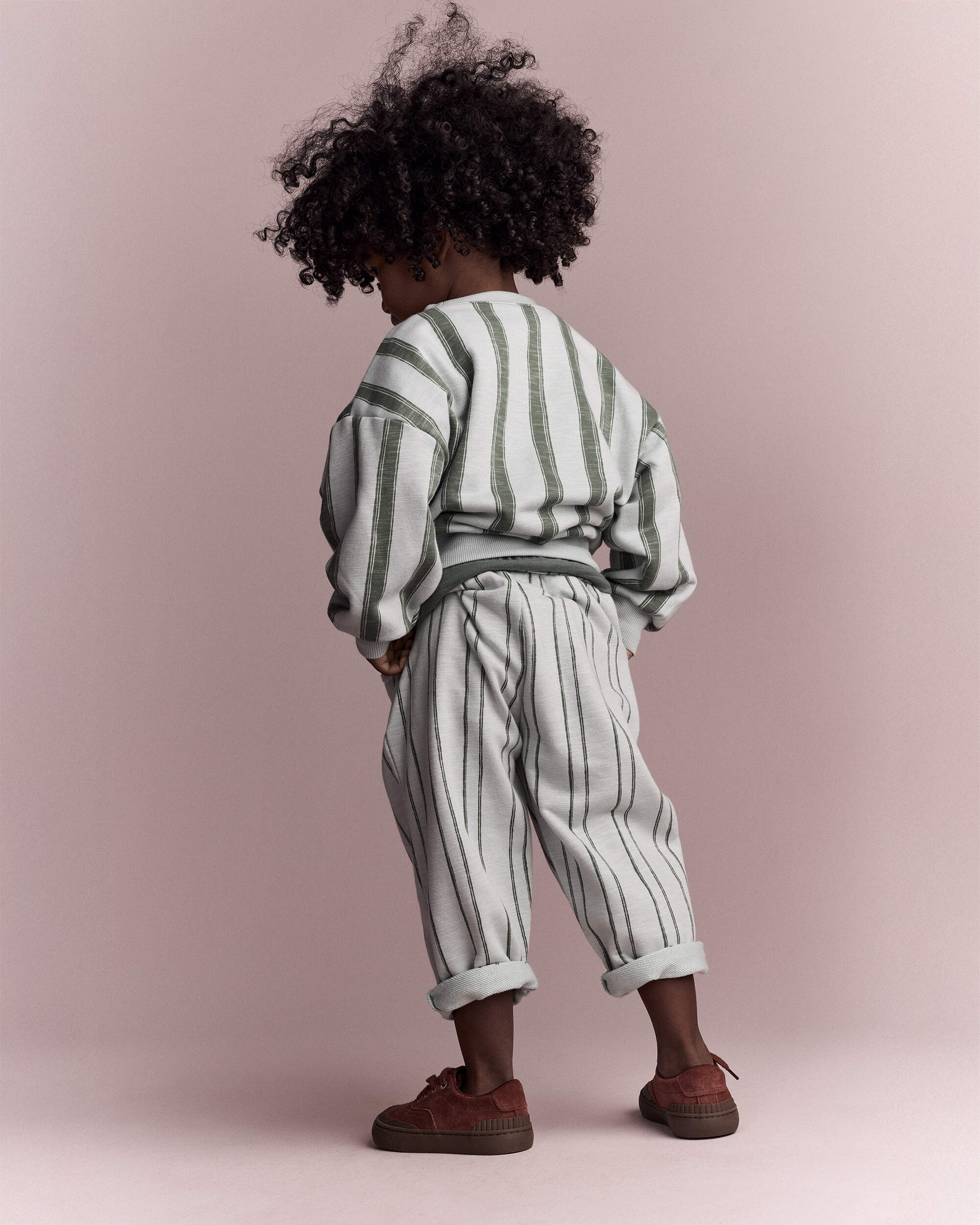 Toddler Striped French Terry Pocket Pants - Sage