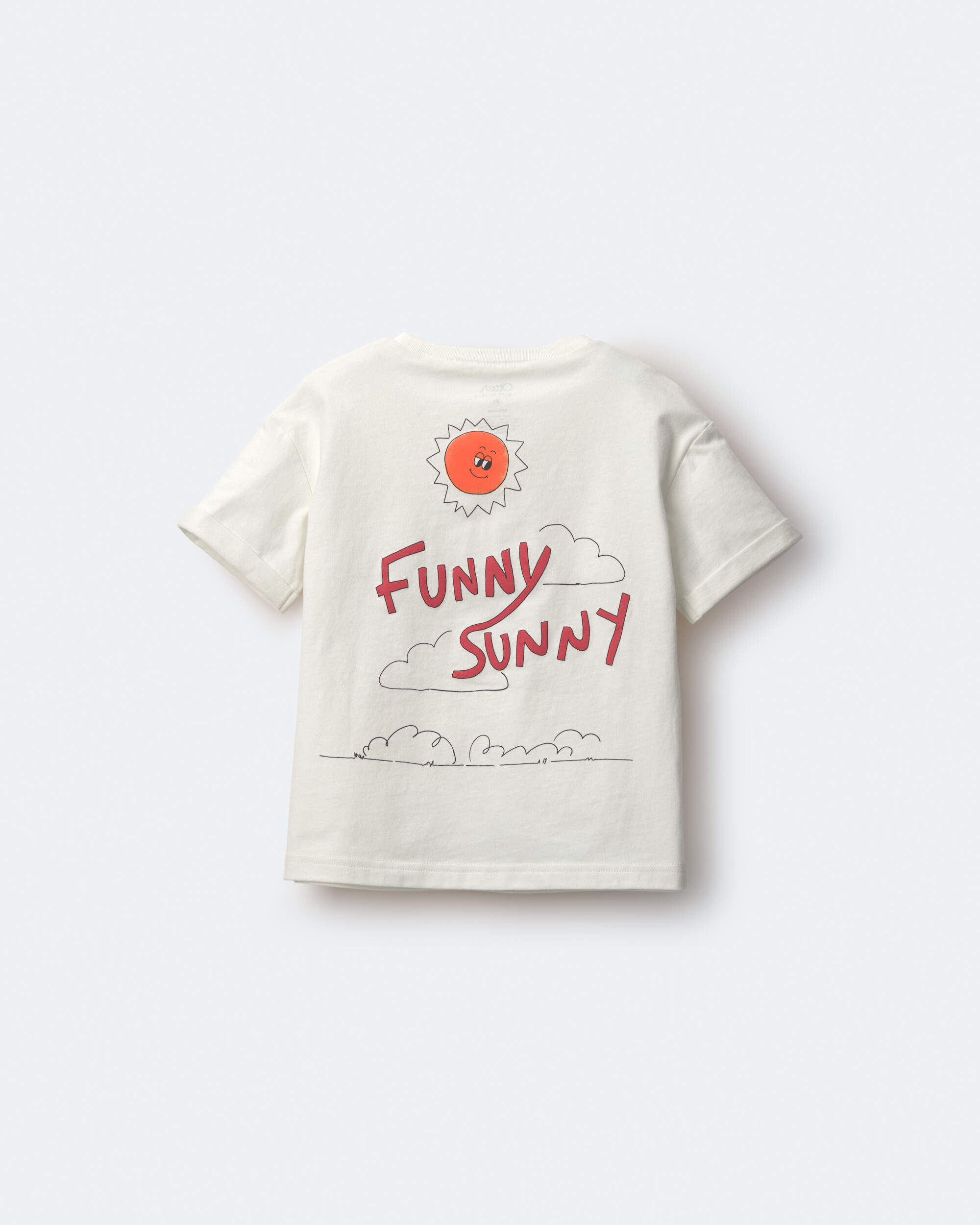 Toddler 'Funny Sunny' Rolled Cuff Tee - Cream