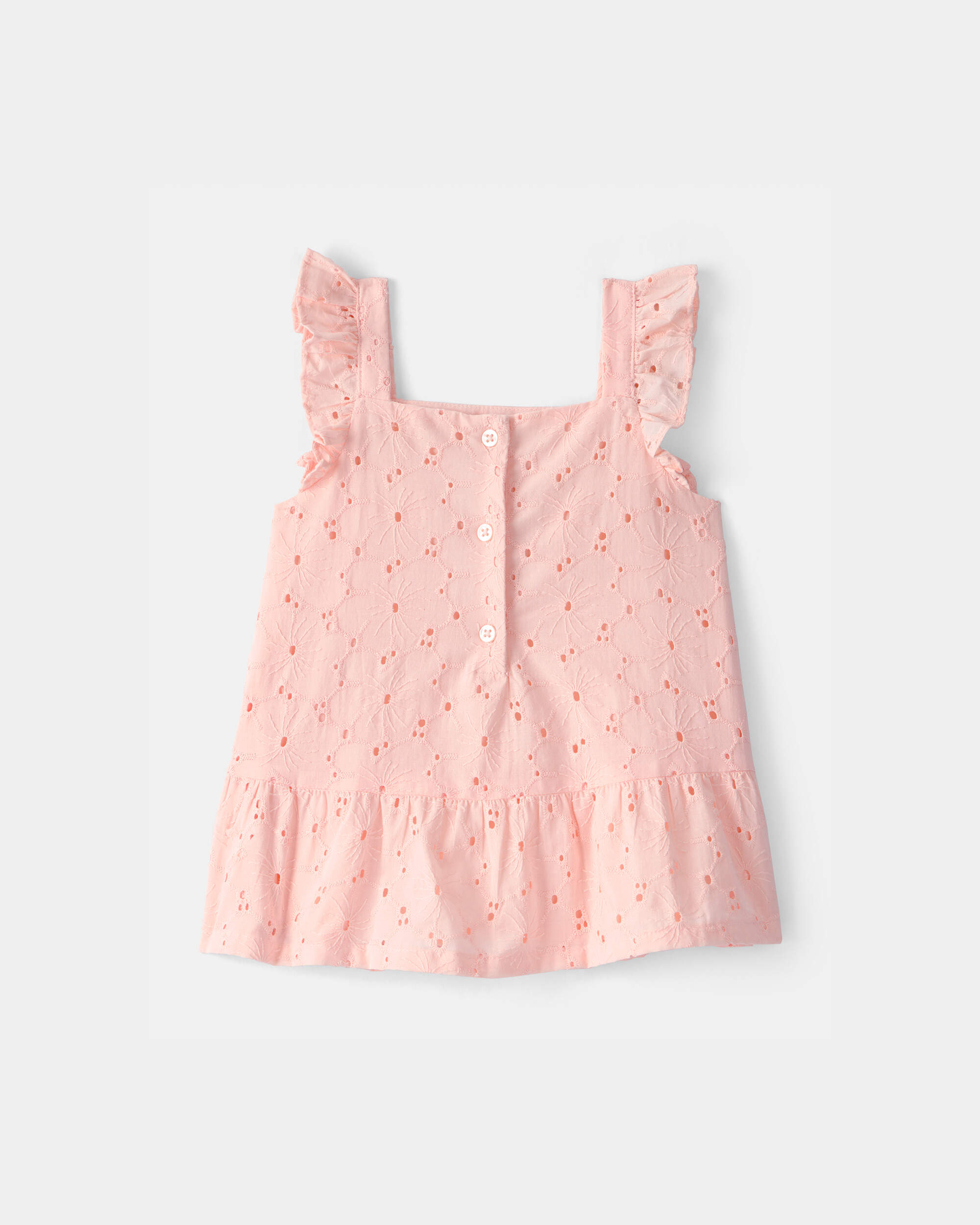 Toddler Girl Eyelet Top - Pink