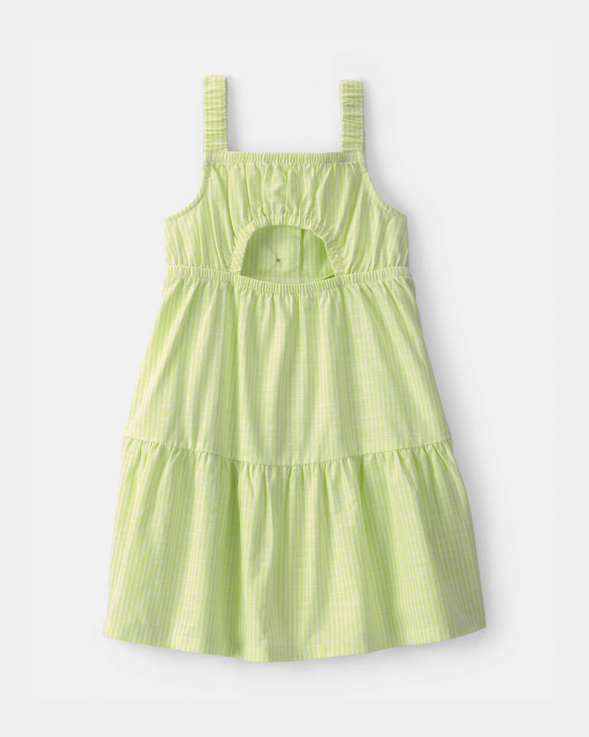 Toddler Girl Striped Tiered Dress - Green