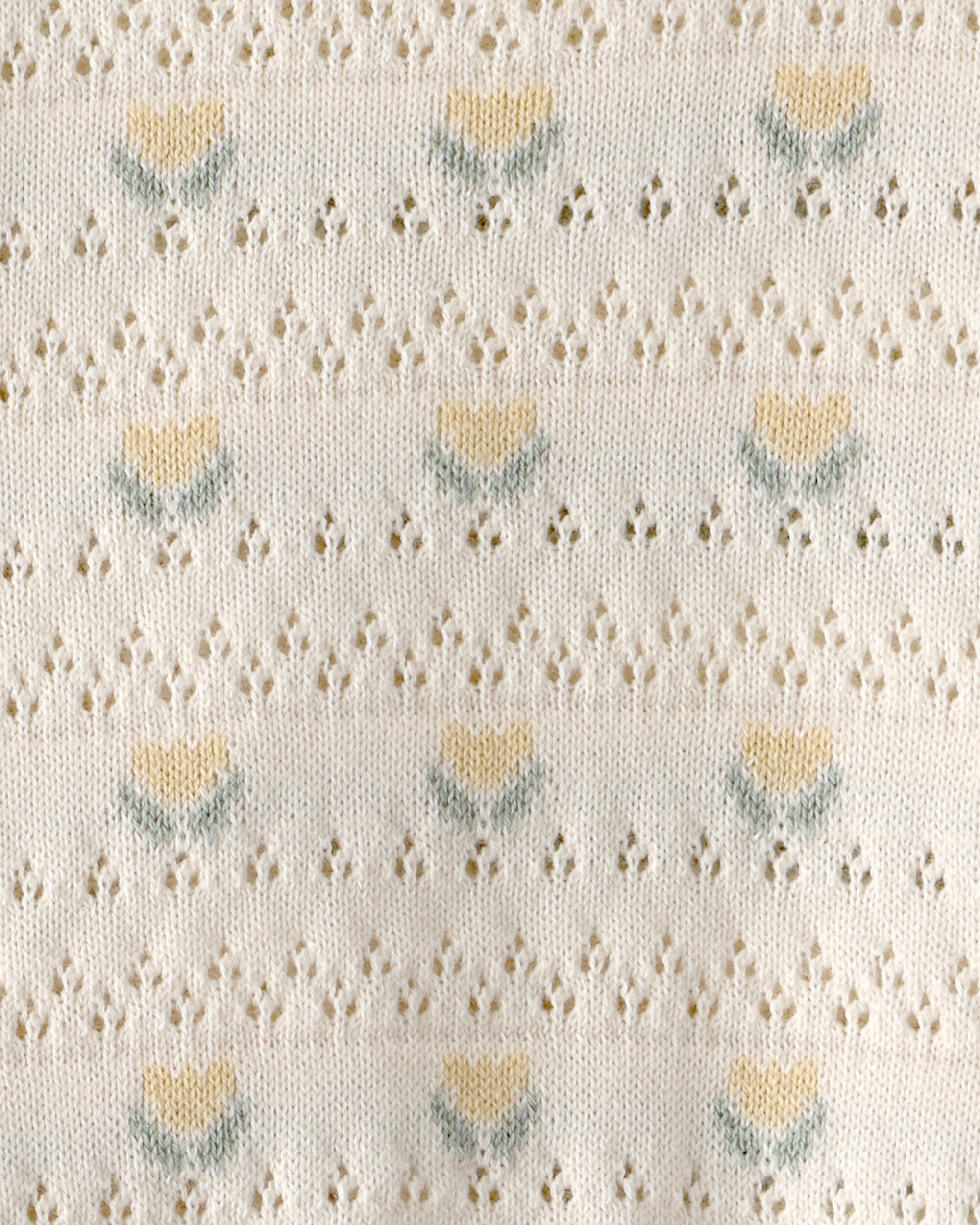 Baby Girl Organic Cotton Sweater Set Yellow Floral