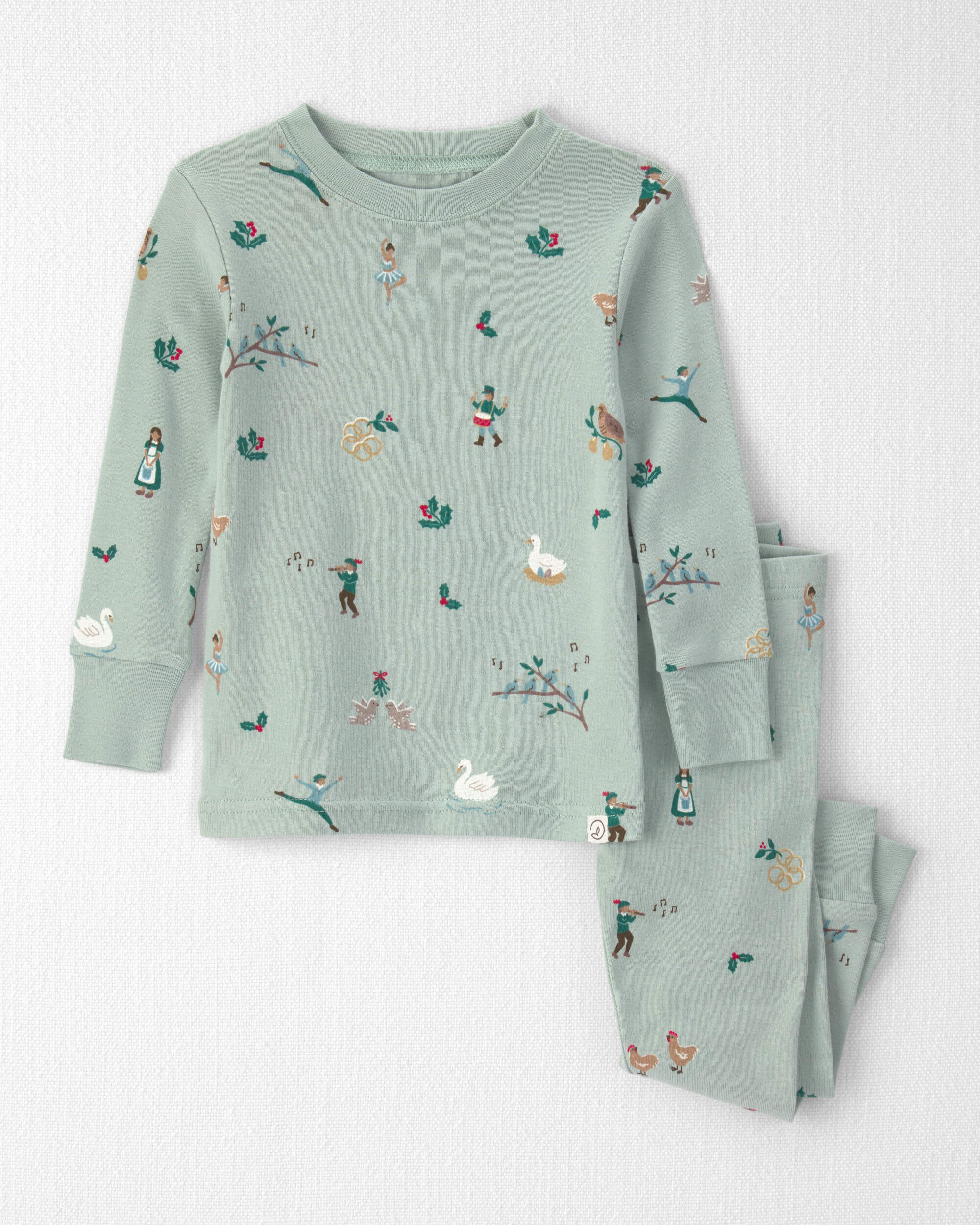 Baby 2-Piece Organic Cotton Pyjamas 12 Days of Christmas Print
