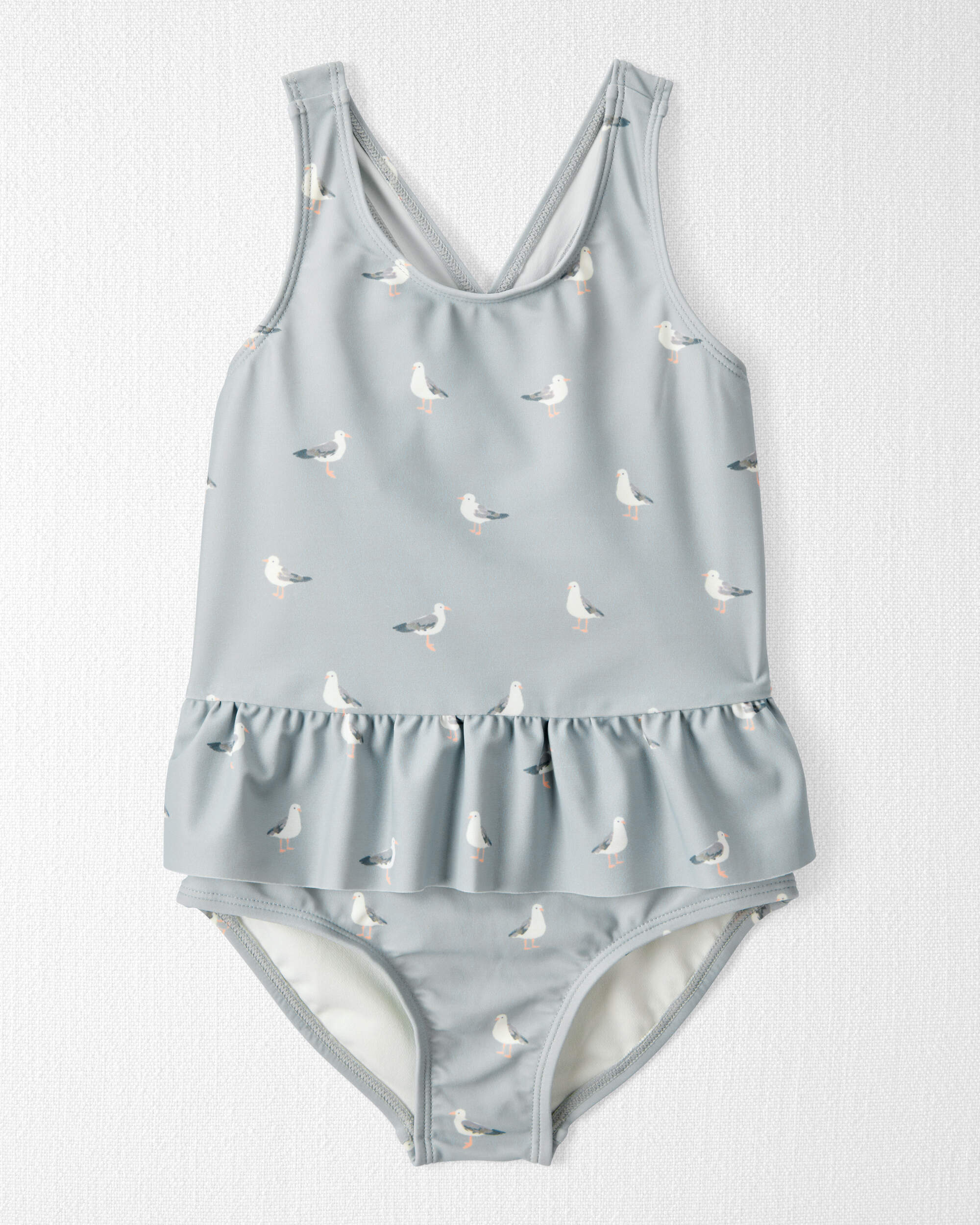 Toddler Girl Recycled Seagull-Print Swimsuit