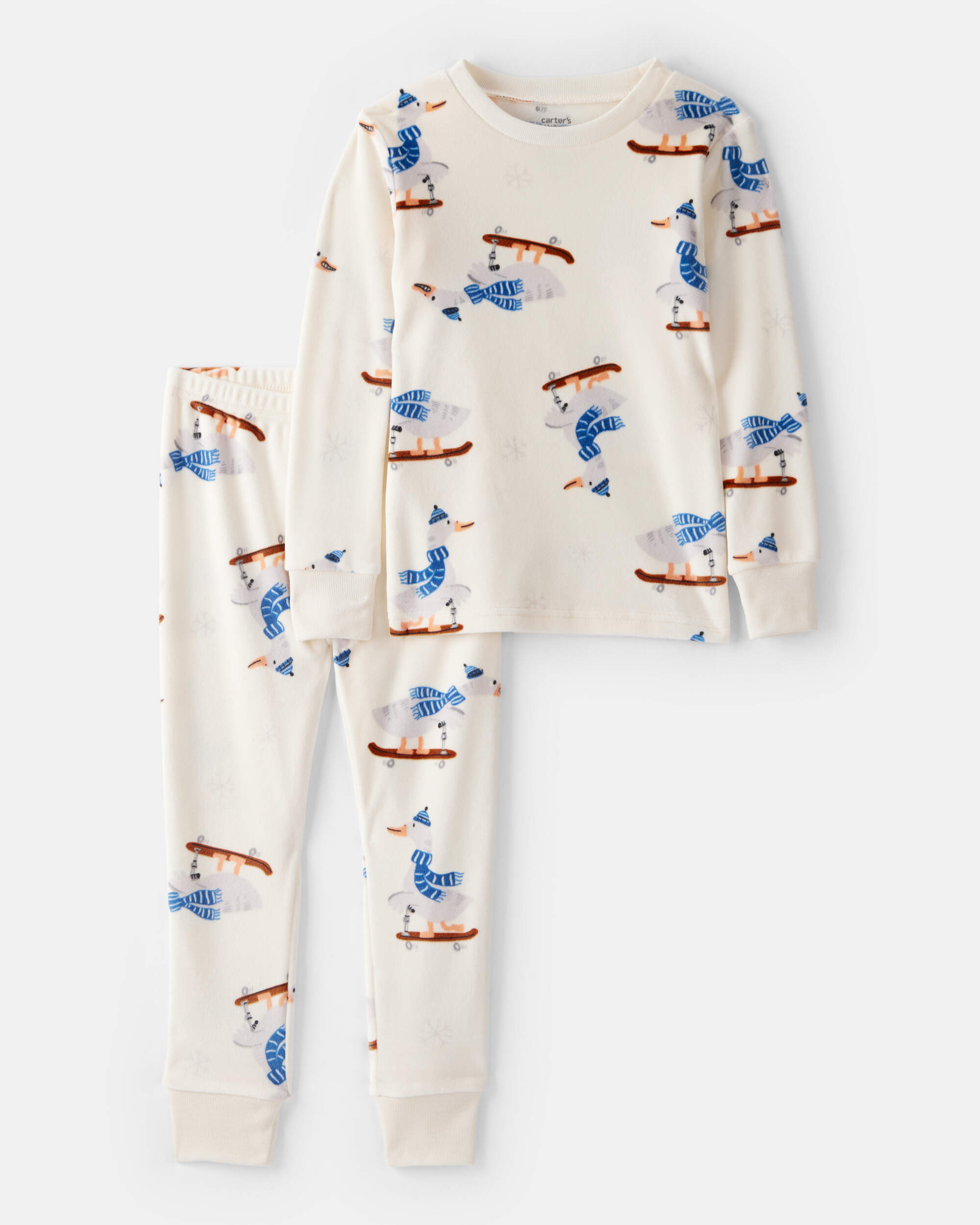 Toddler Boy Goose DreamPlush Snug Fit 2-Piece Pyjamas- Ivory