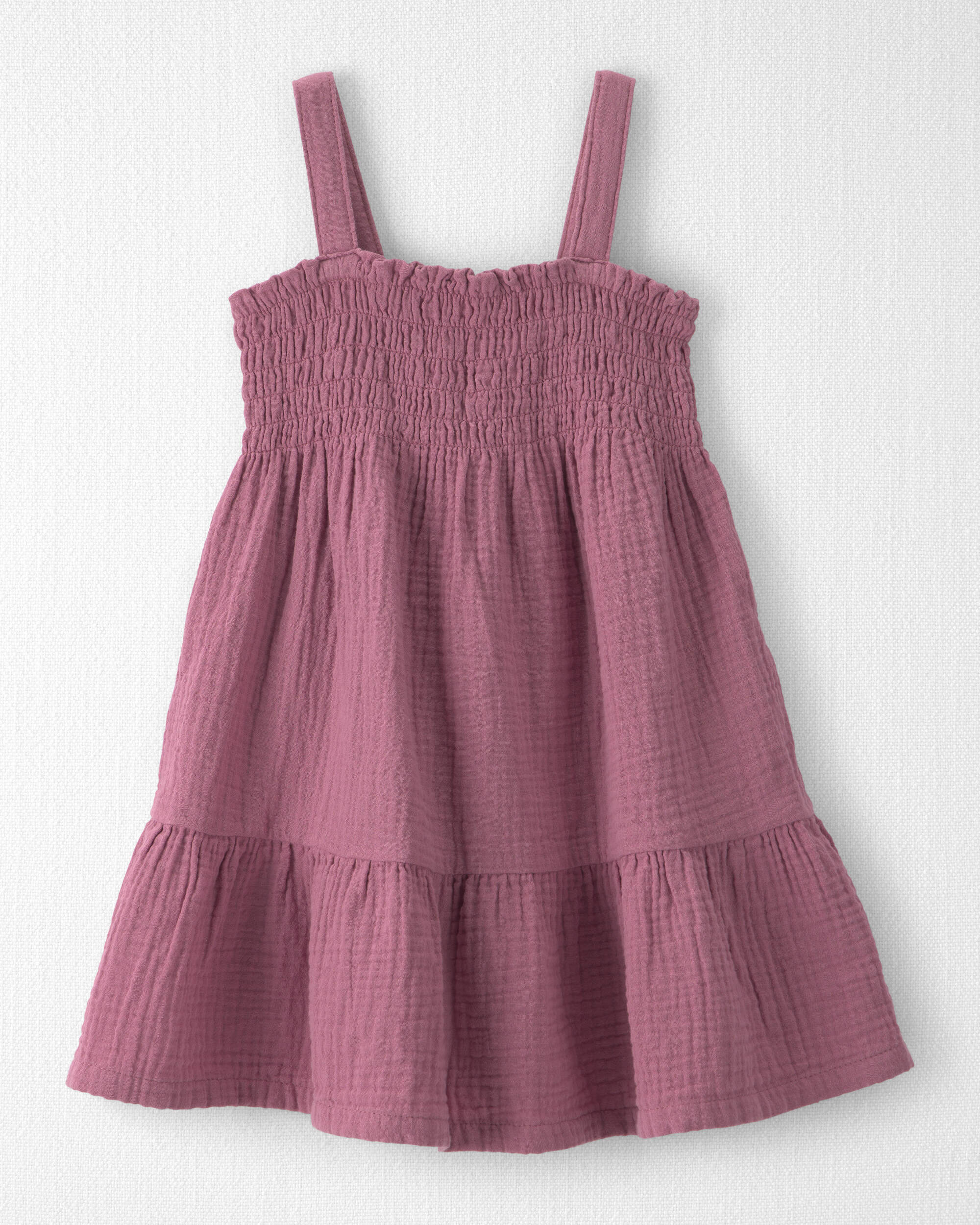 Toddler Girl Organic Cotton Smocked Gauze Dress