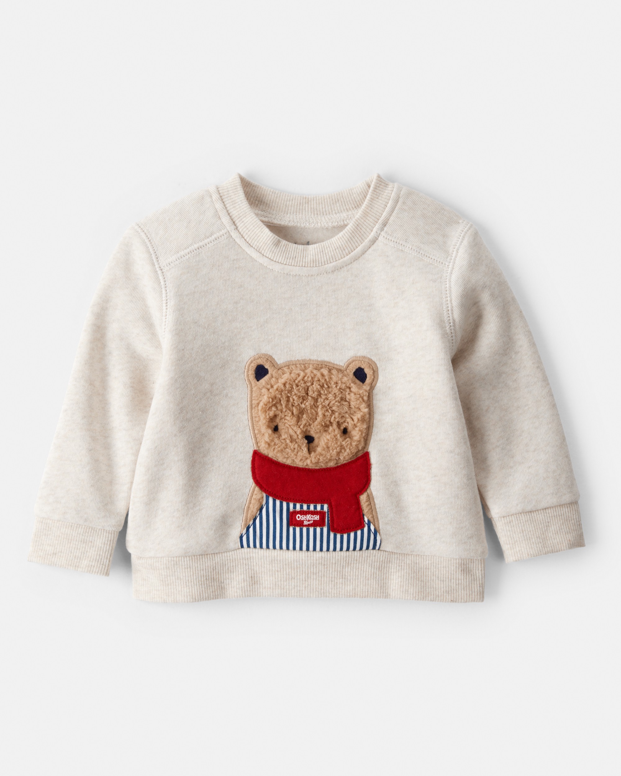 Baby Bear Fleece Long-Sleeve Pullover Sweatshirt - Beige