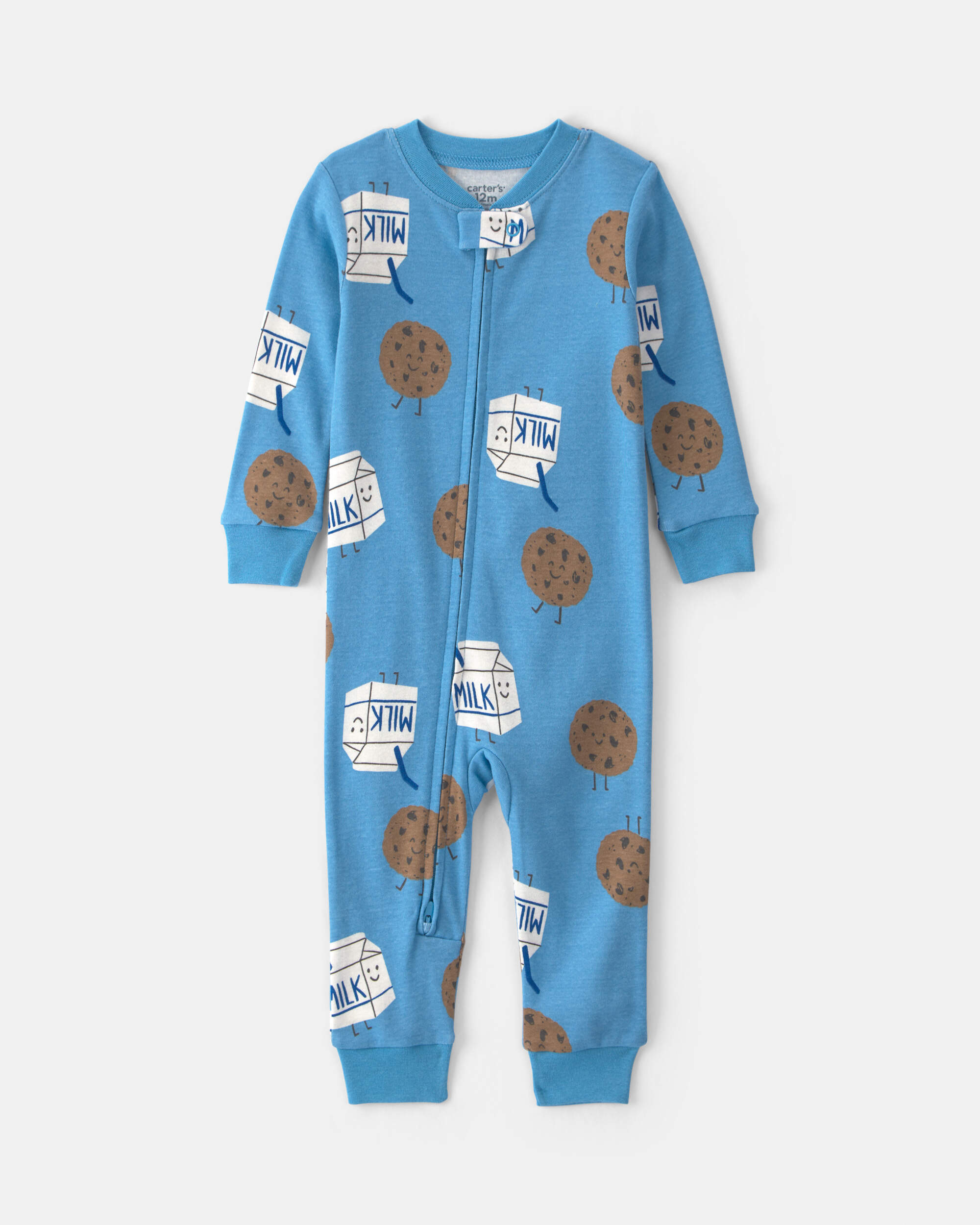 Baby Boy 1-Piece Milk & Cookies Snug Fit Pyjama - Blue