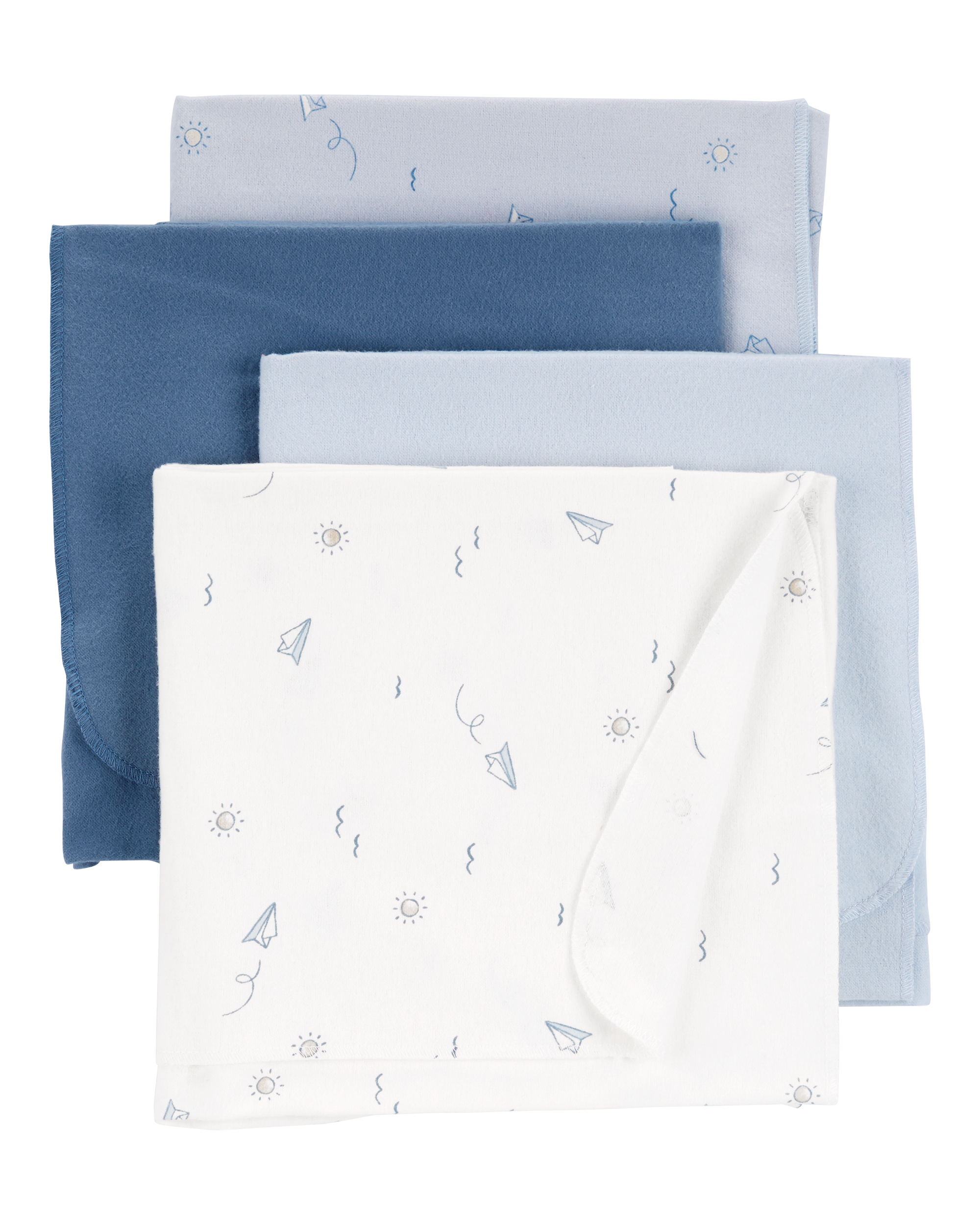 Blue Baby 4-Pack Receiving Blankets | Carter's Oshkosh Canada