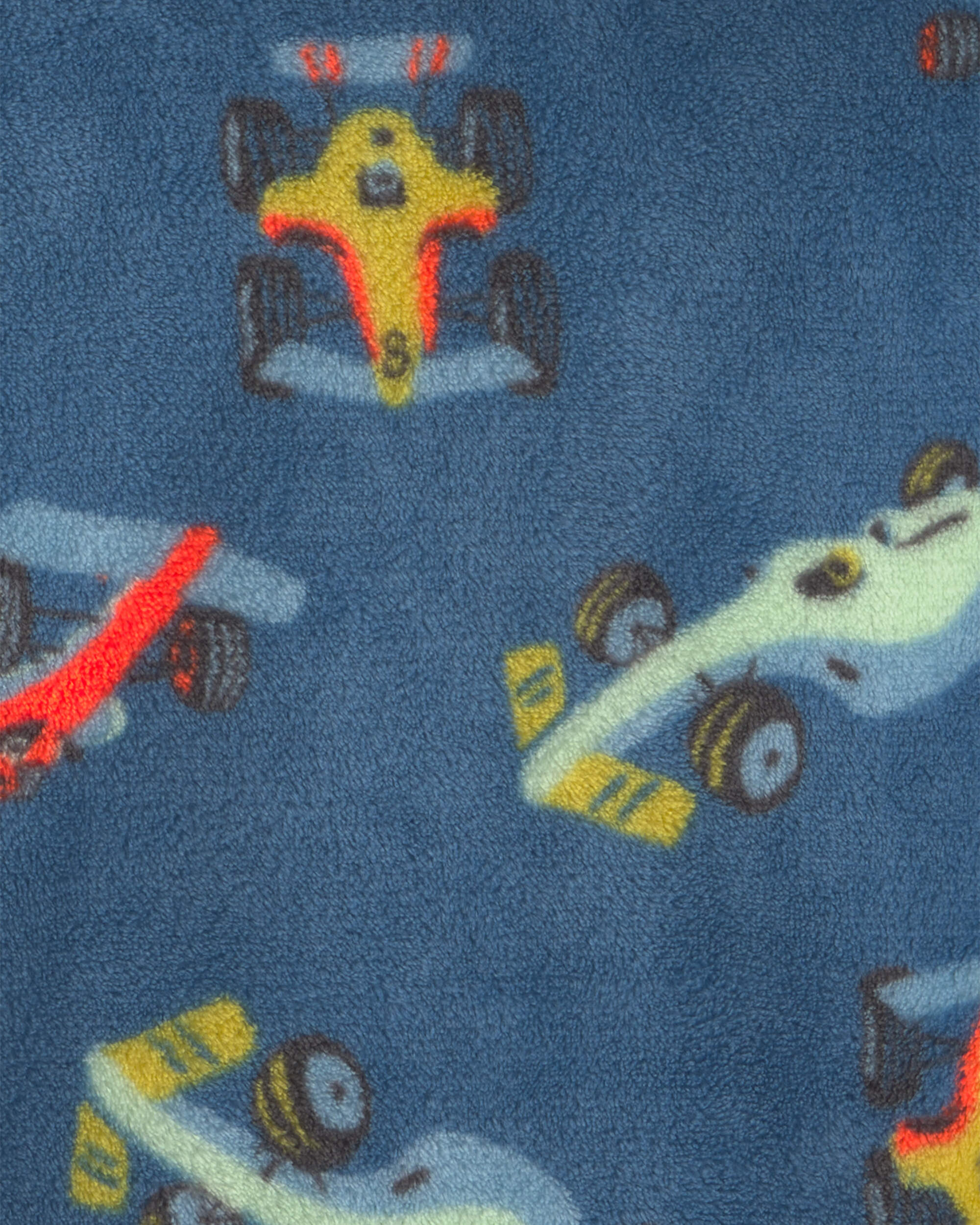 Boys Racecar Fleece Loose Fit Pyjama Hoodie - Navy Blue