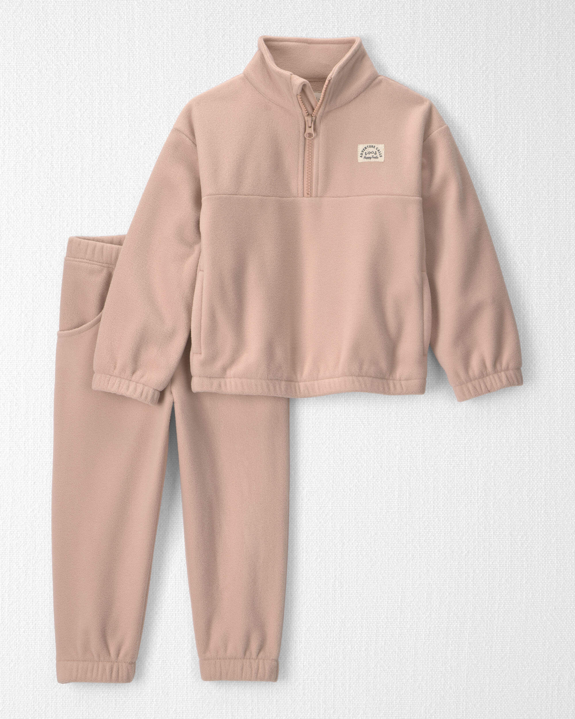 Toddler Girl 2-Piece Recycled Microfleece Top & Pant Set