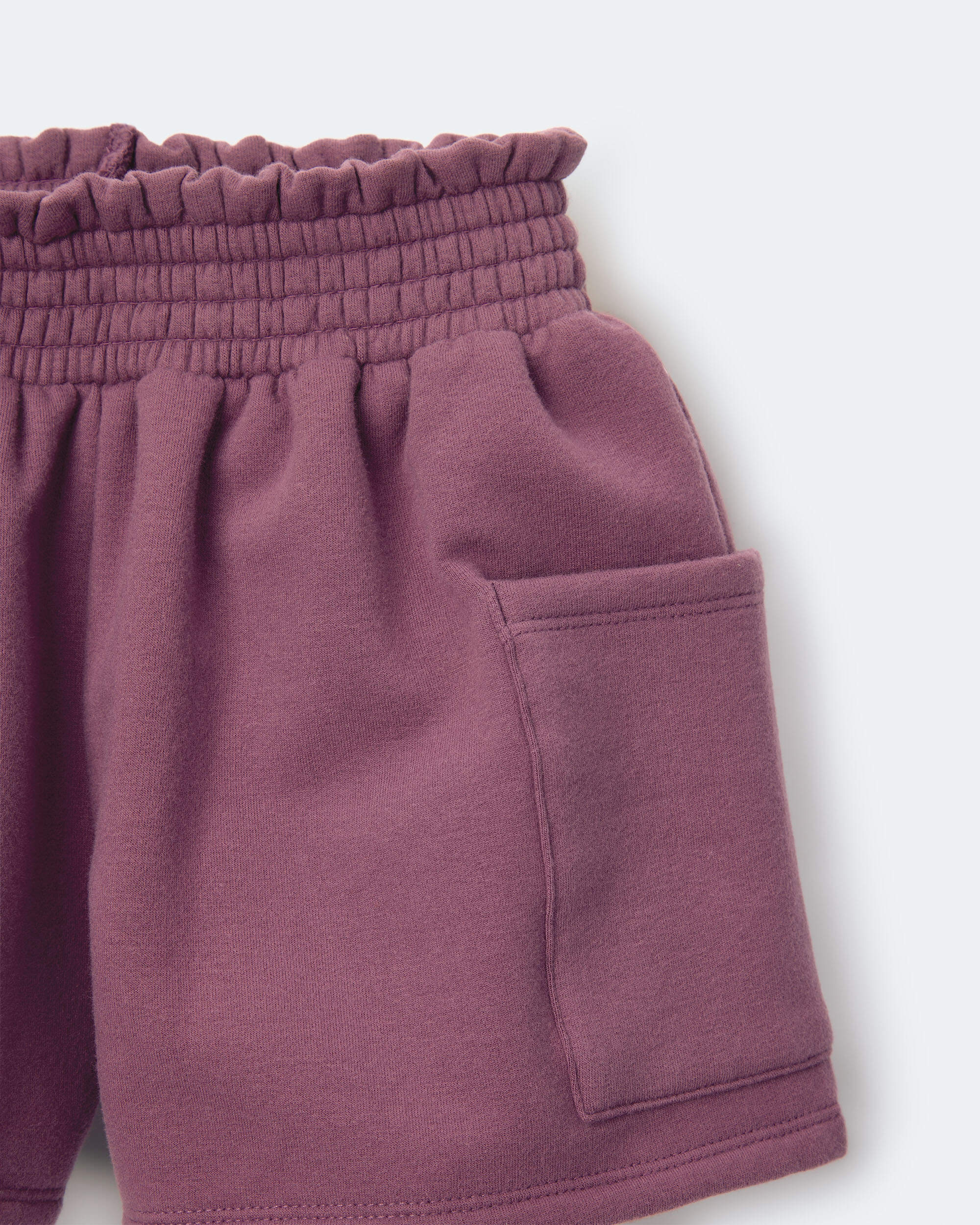 Toddler Girl Fleece Swing Short with Pockets- Burgundy