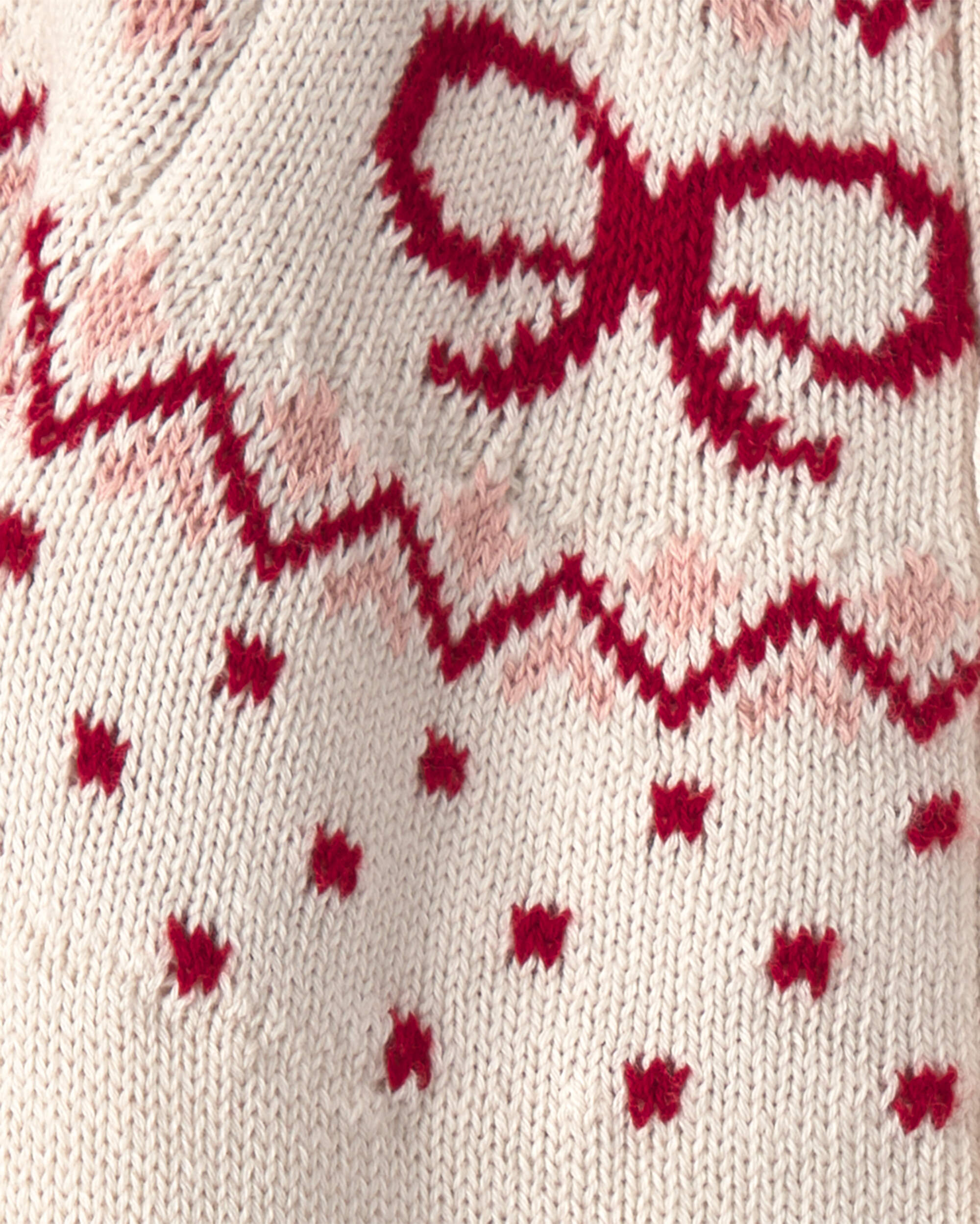 Baby Girl Organic Cotton Fair Isle Sweater Knit Jumpsuit