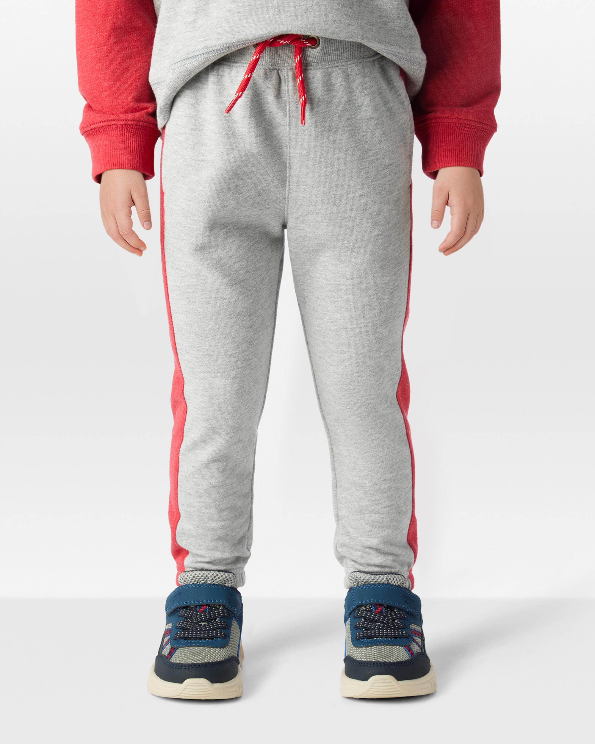 Toddler Boy Striped French Terry Joggers - Gray