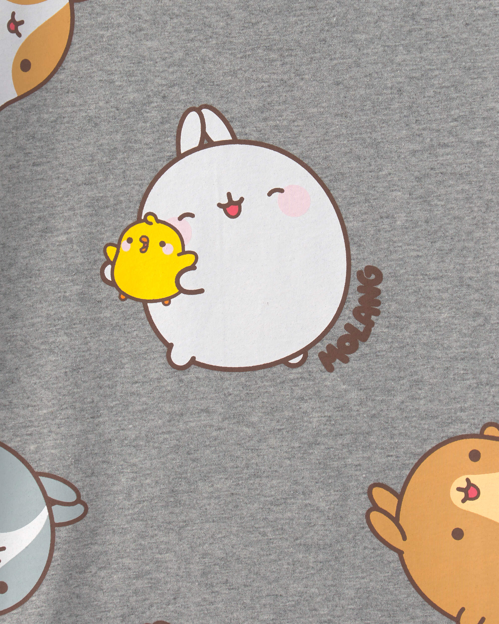 Girls Molang Graphic Tee - Grey