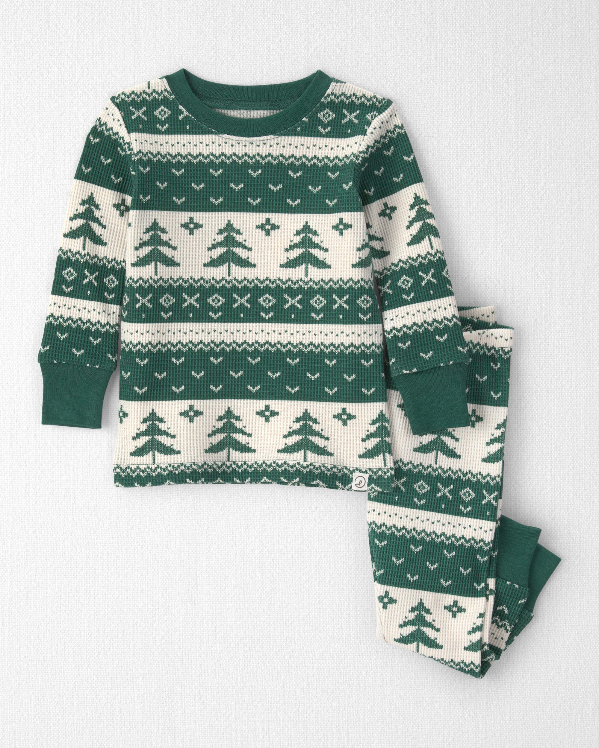 Baby 2-Piece Fair Isle Waffle Knit Pyjamas Made with Organic Cotton