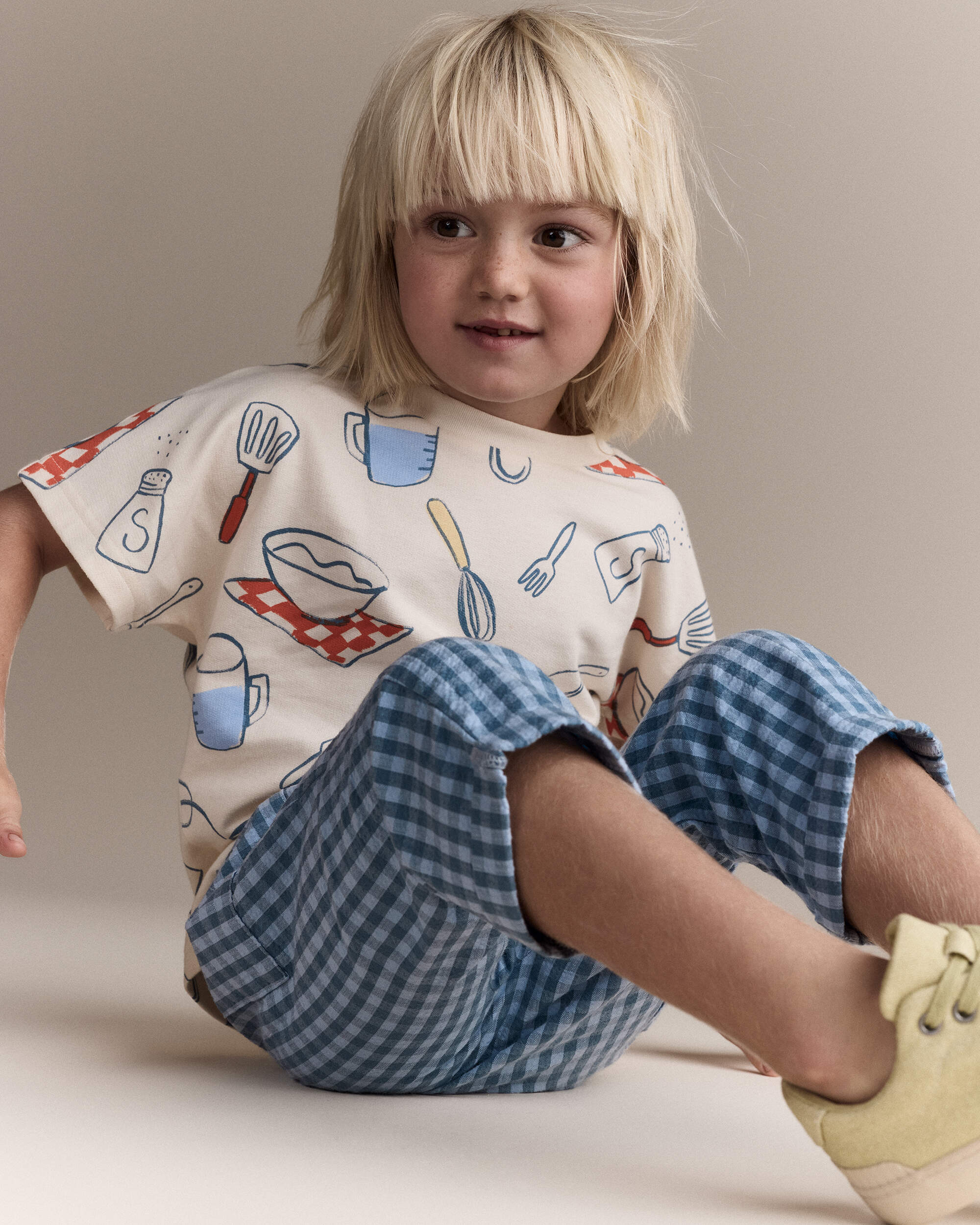 Tout-petit - Pantalon de jeu en seersucker avec poches - Bleu, , hi-res