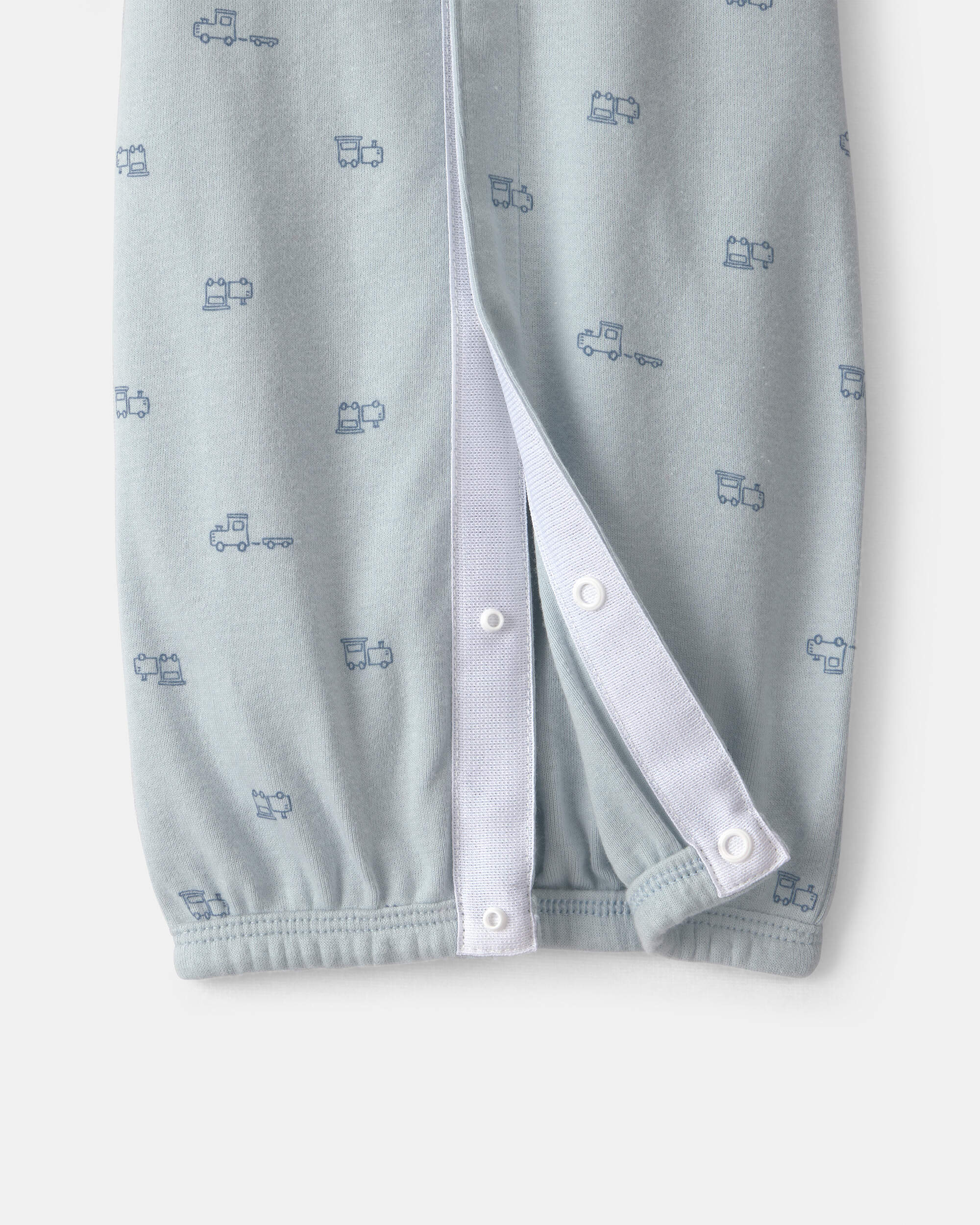 Baby Boy Train Long-Sleeve Sleeper Gown - Blue