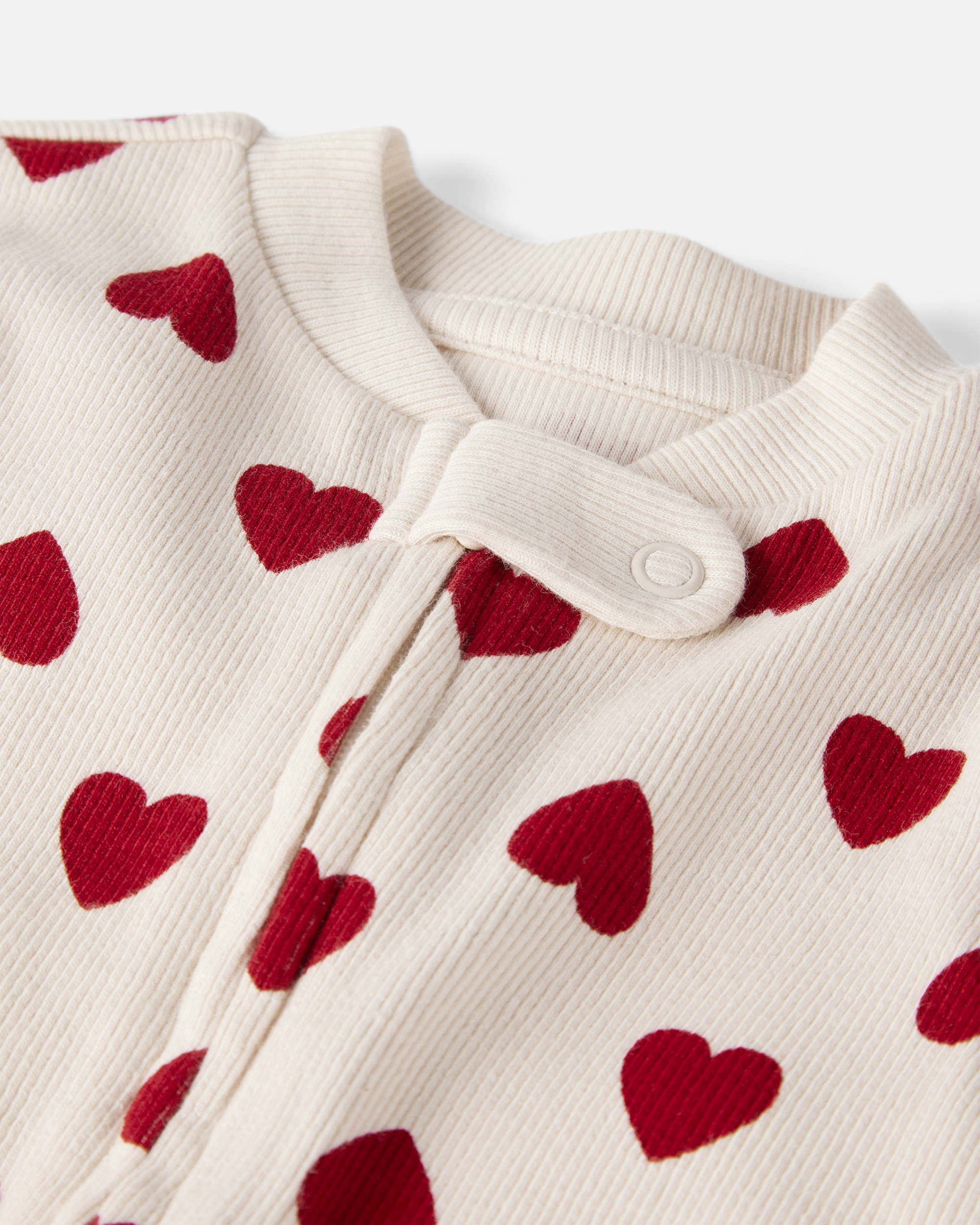 Baby Organic Cotton Sleep & Play Pyjamas Forever Hearts Print