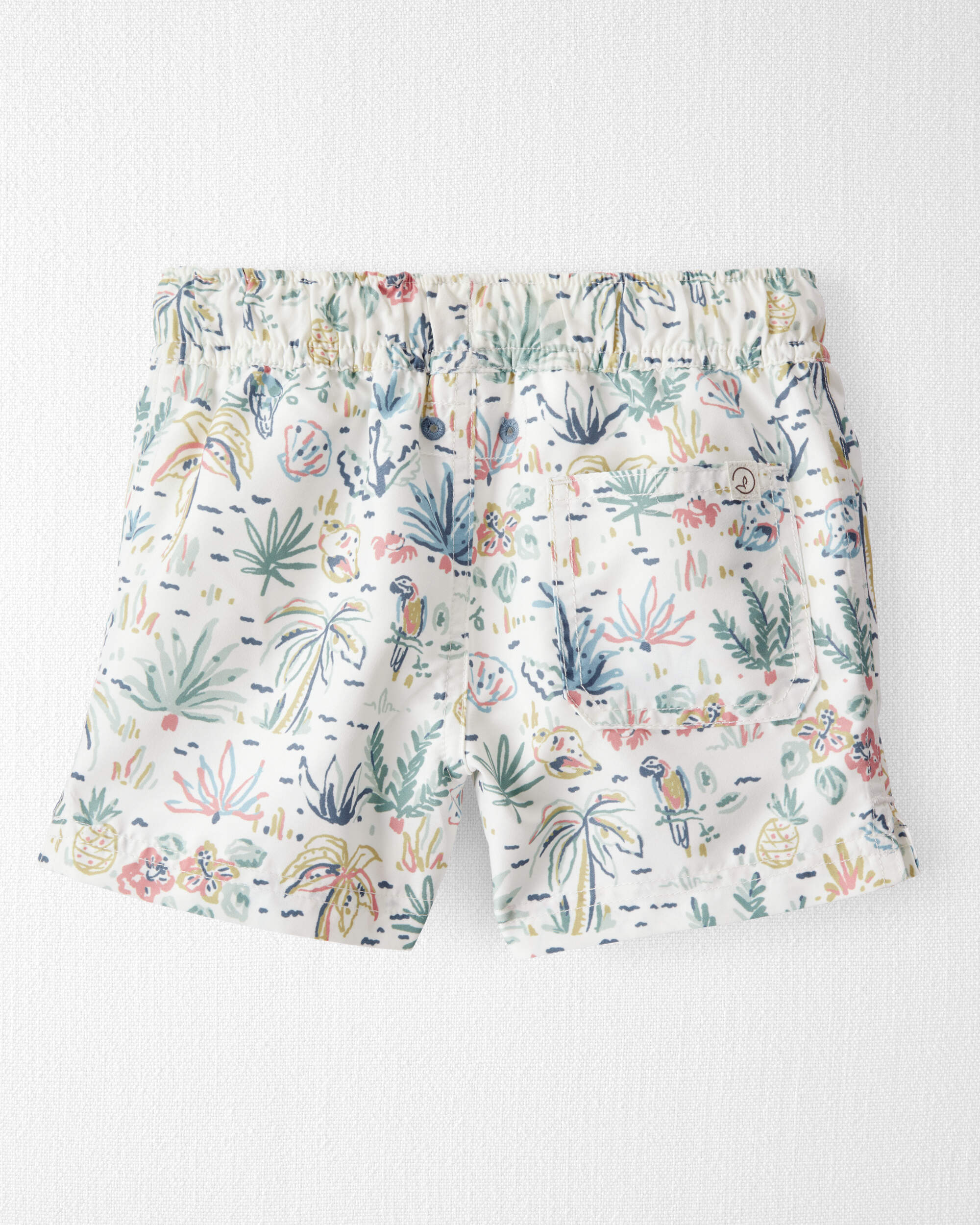 Toddler Boy Recycled Tropical-Print Swim Trunks