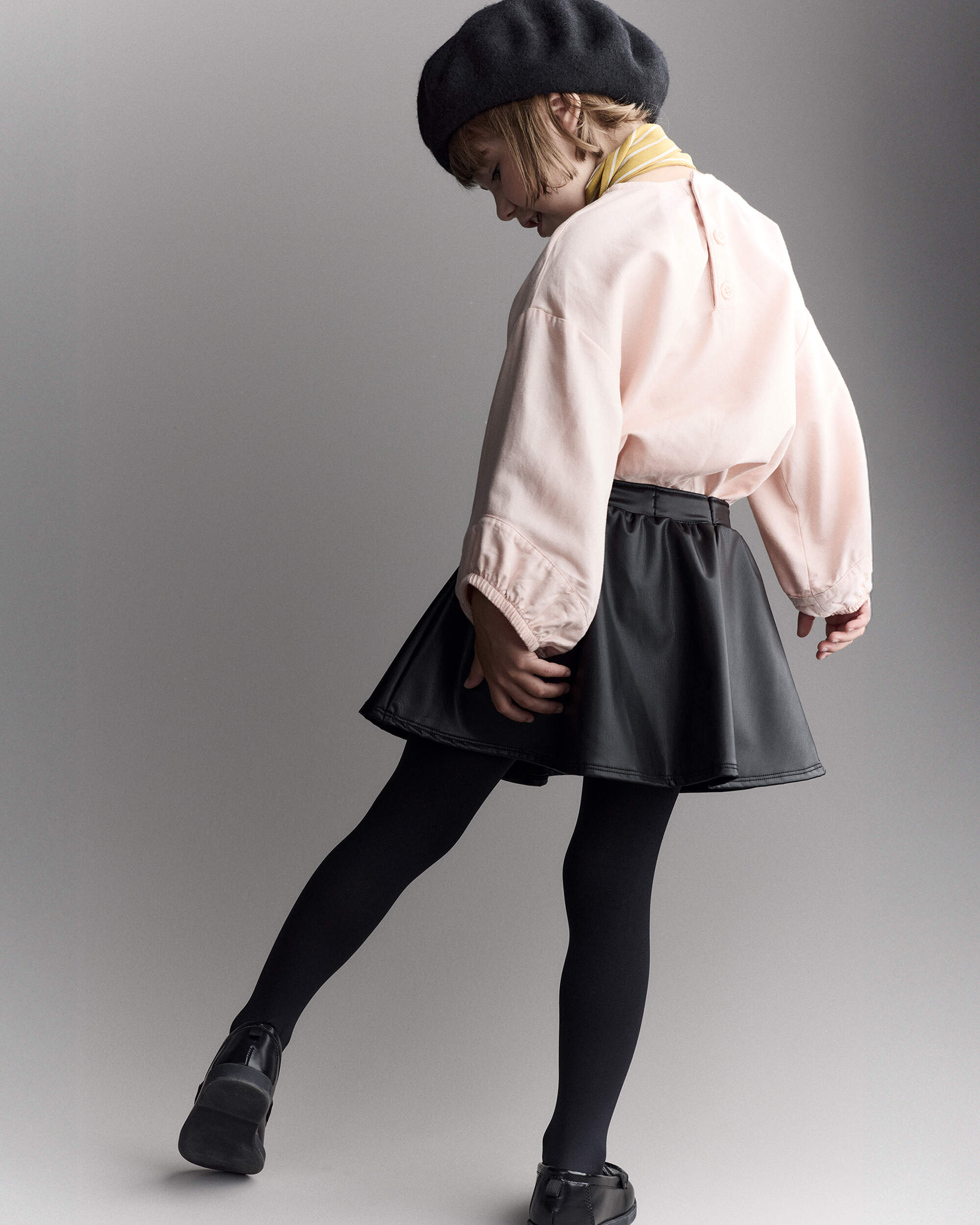 Toddler Girl Reagan Skort Faux Leather - Black