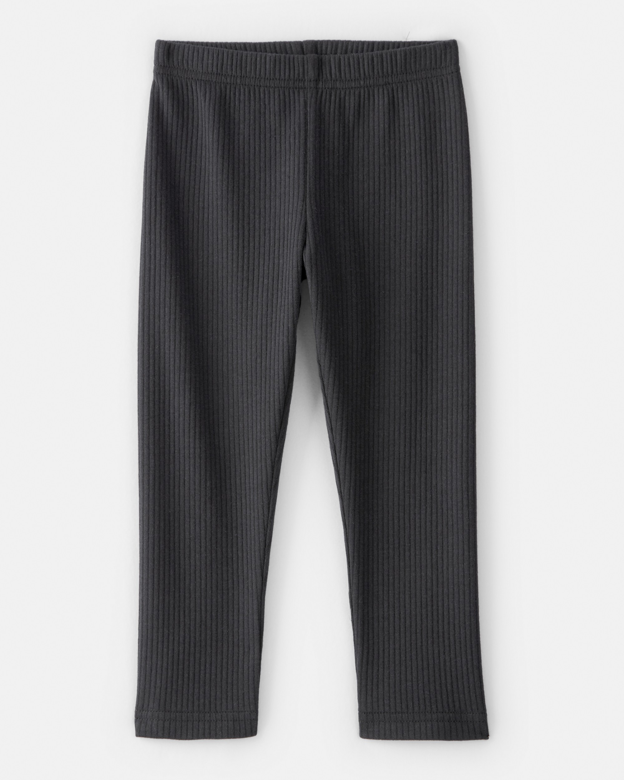 Toddler Girl Pull-On Stretch Rib Leggings - Black