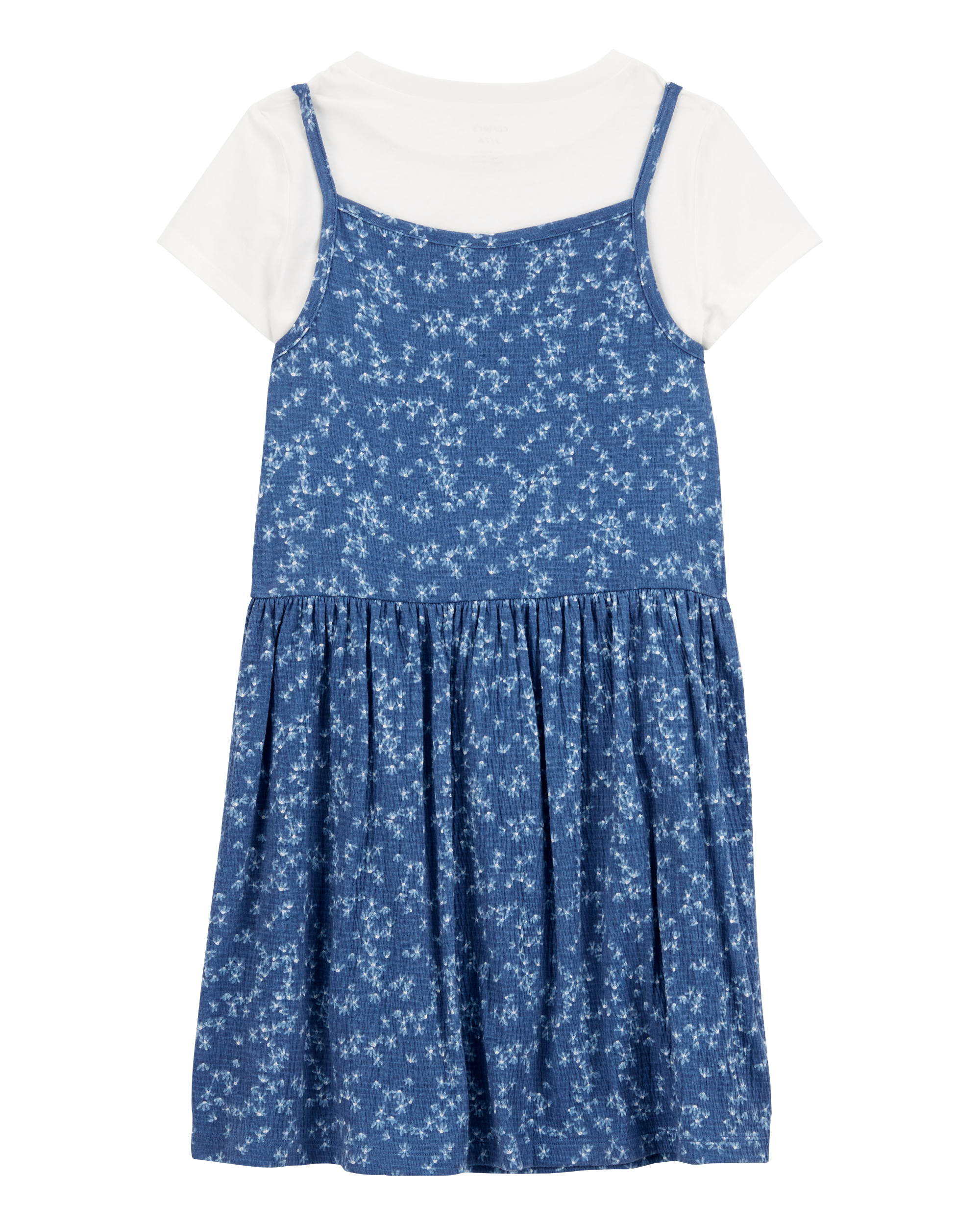 Kid 2-Piece Tee & Floral Dress Set - Blue/White
