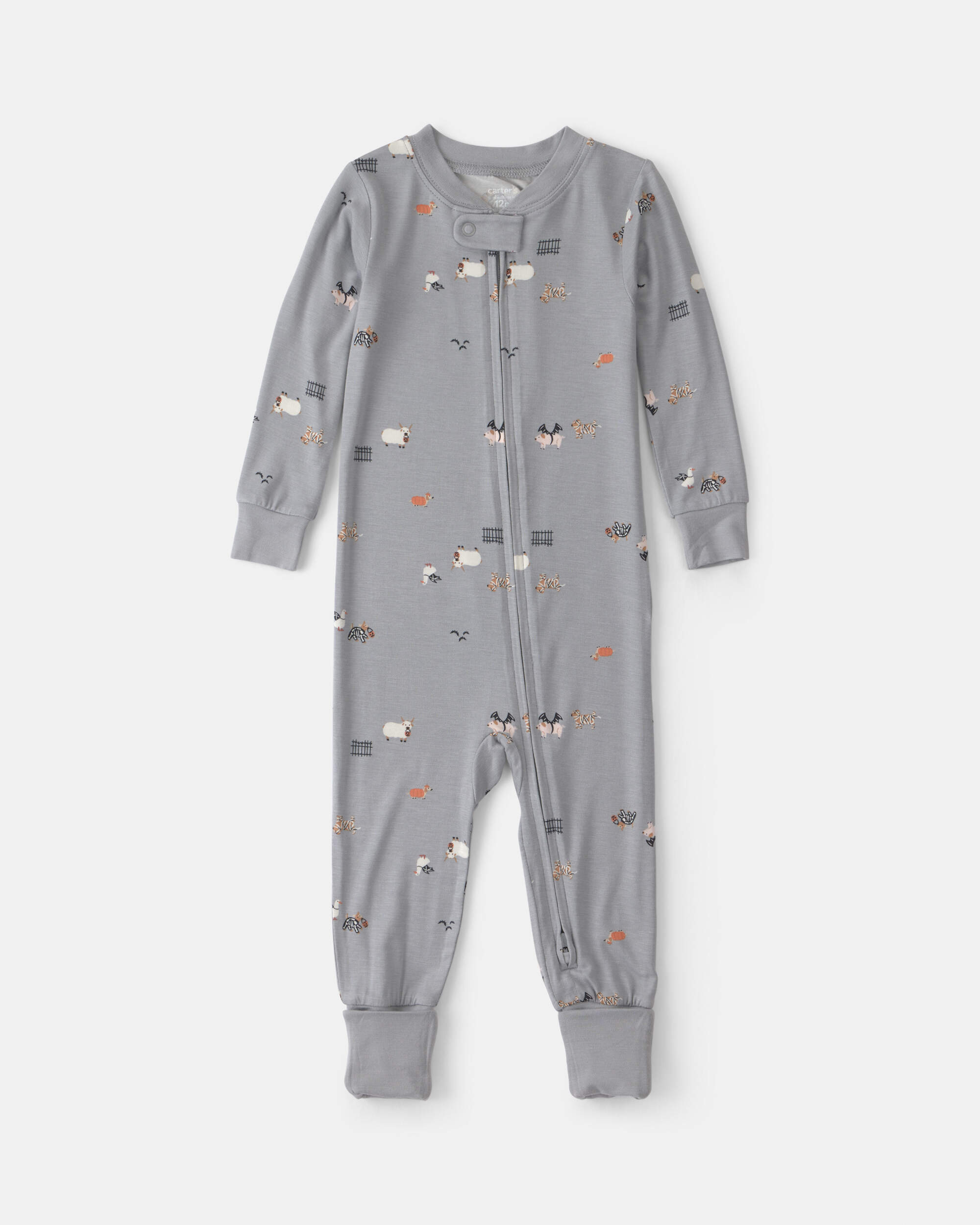 Baby 1-Piece Halloween PurelySoft™ Snug Fit Pyjama - Grey