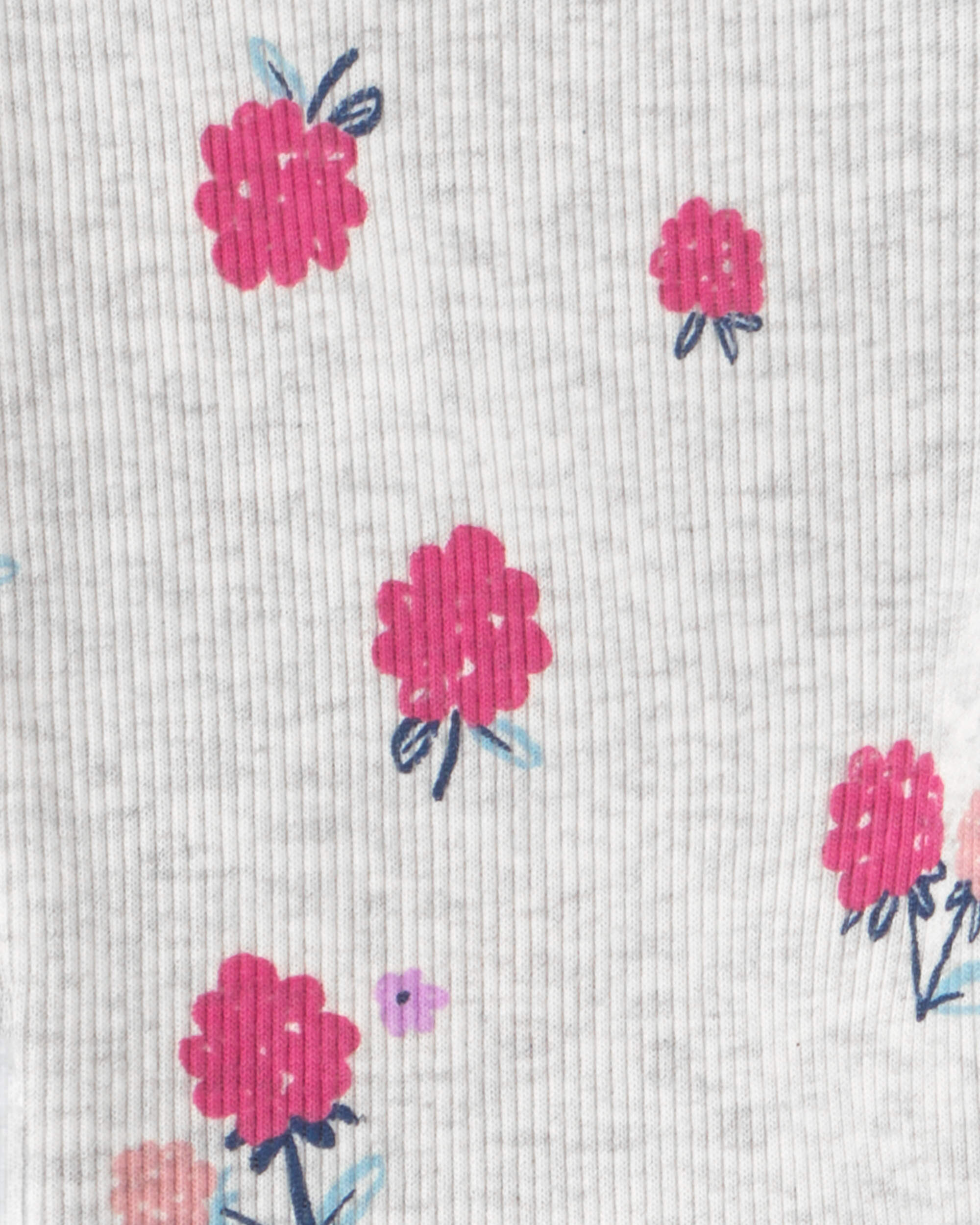 Toddler Girl 3-Piece Floral Fleece Long-Sleeve Layering Set - Pink