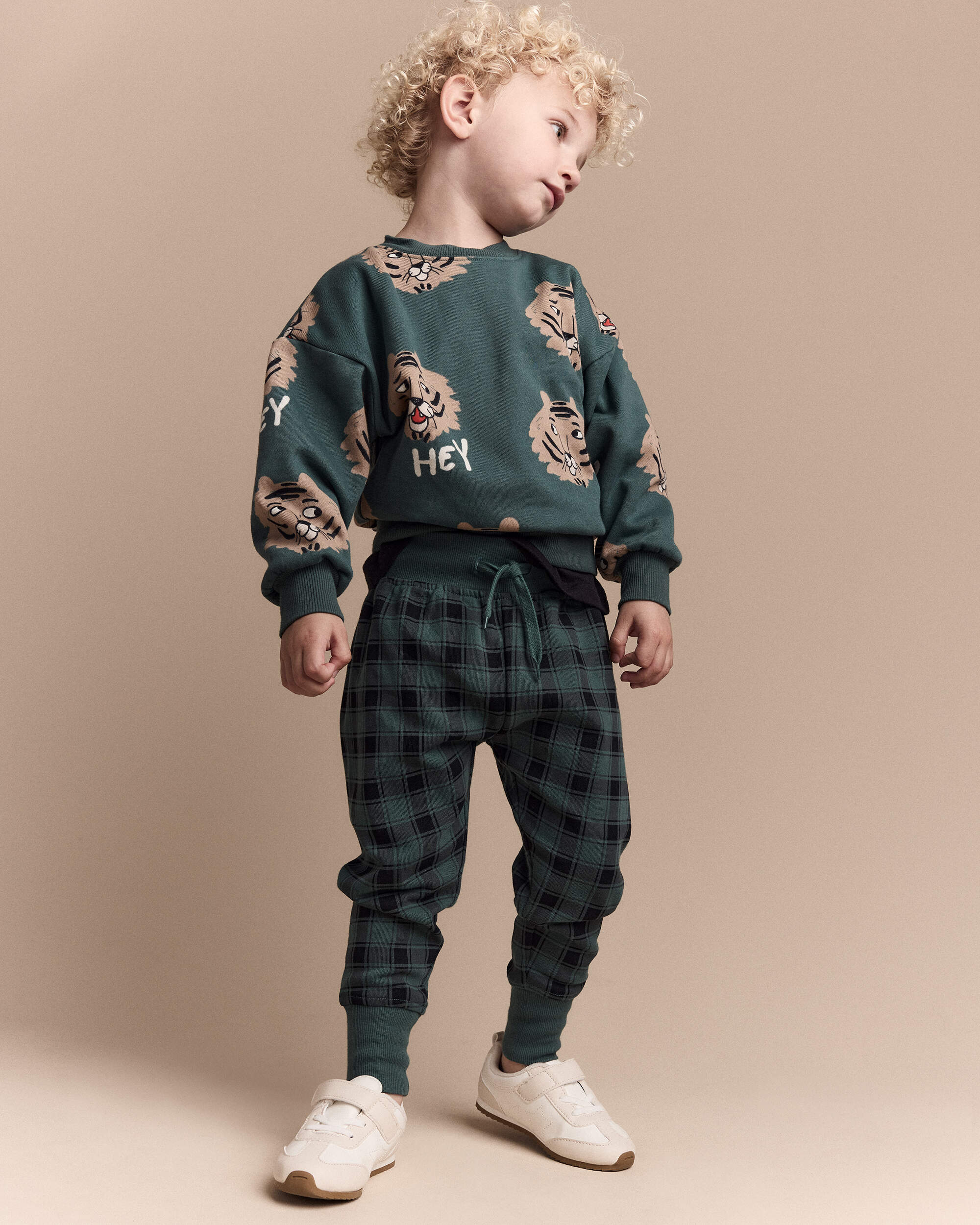 Toddler Hey, Tiger Dolman-Sleeve Sweatshirt - Green