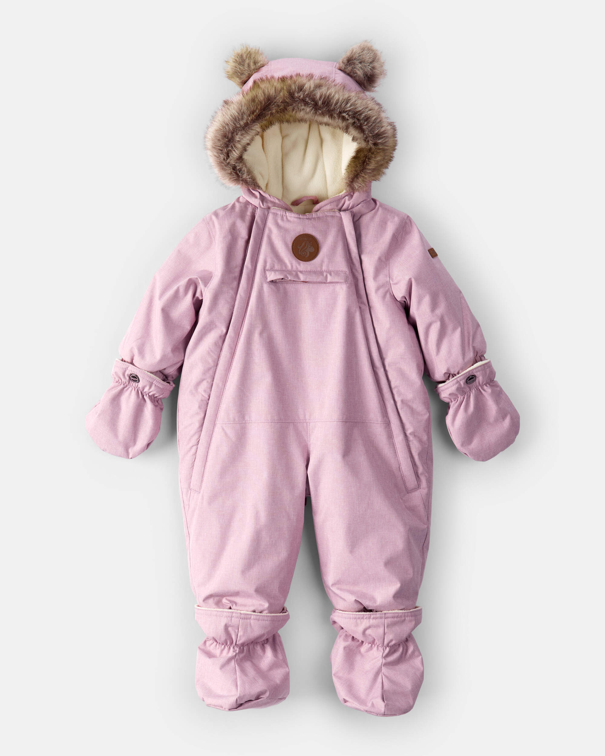 Baby Girl 1-Piece Taslan Unicorn Snowsuit Pink Carter's