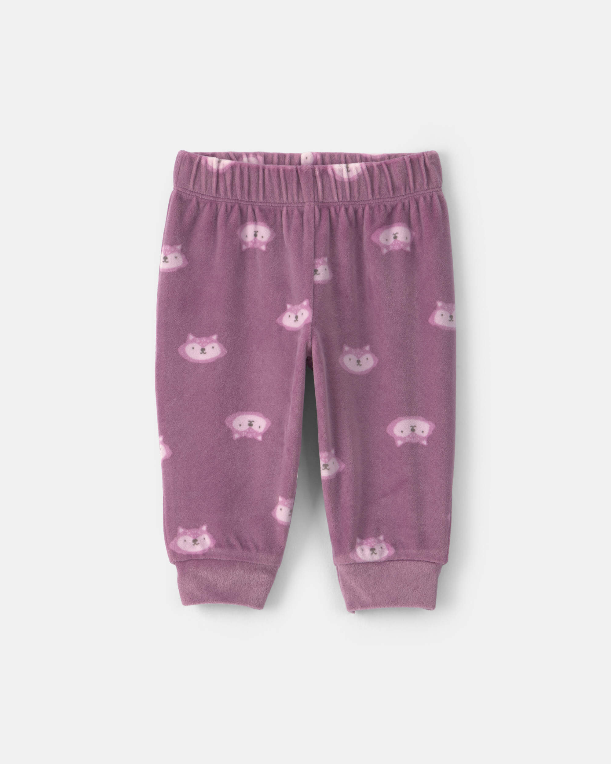 Baby Girl 3-Piece Fox Long-Sleeve Top & Pant Set - Purple