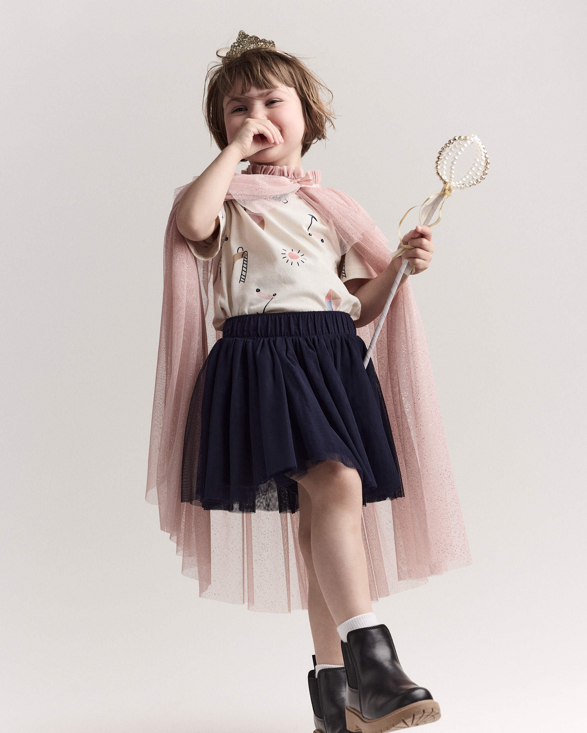 Toddler Girl 2-Pack Crown & Septer Set - Gold/Pearl