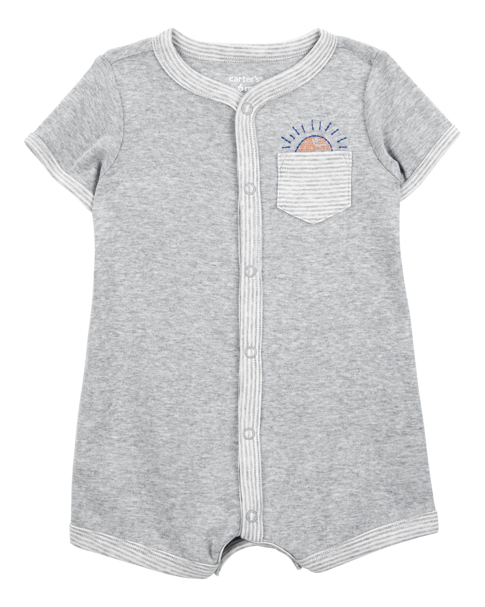 Baby Boy Short-Sleeve Romper - Grey