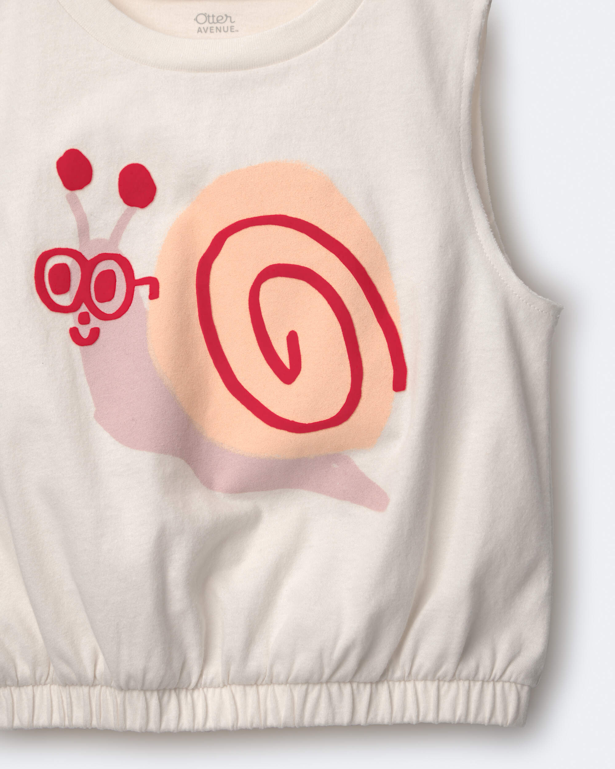 Toddler Girl Snail Elastic Waist Tank - Cream