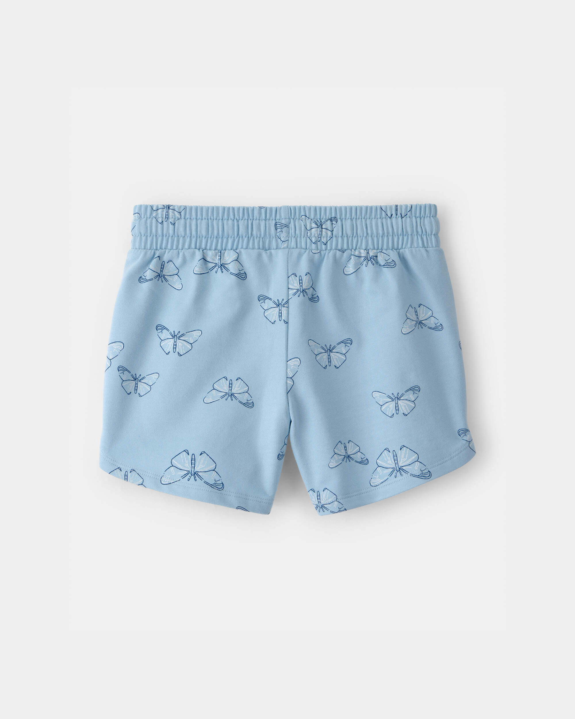 Girls Butterfly French Terry Shorts - Blue