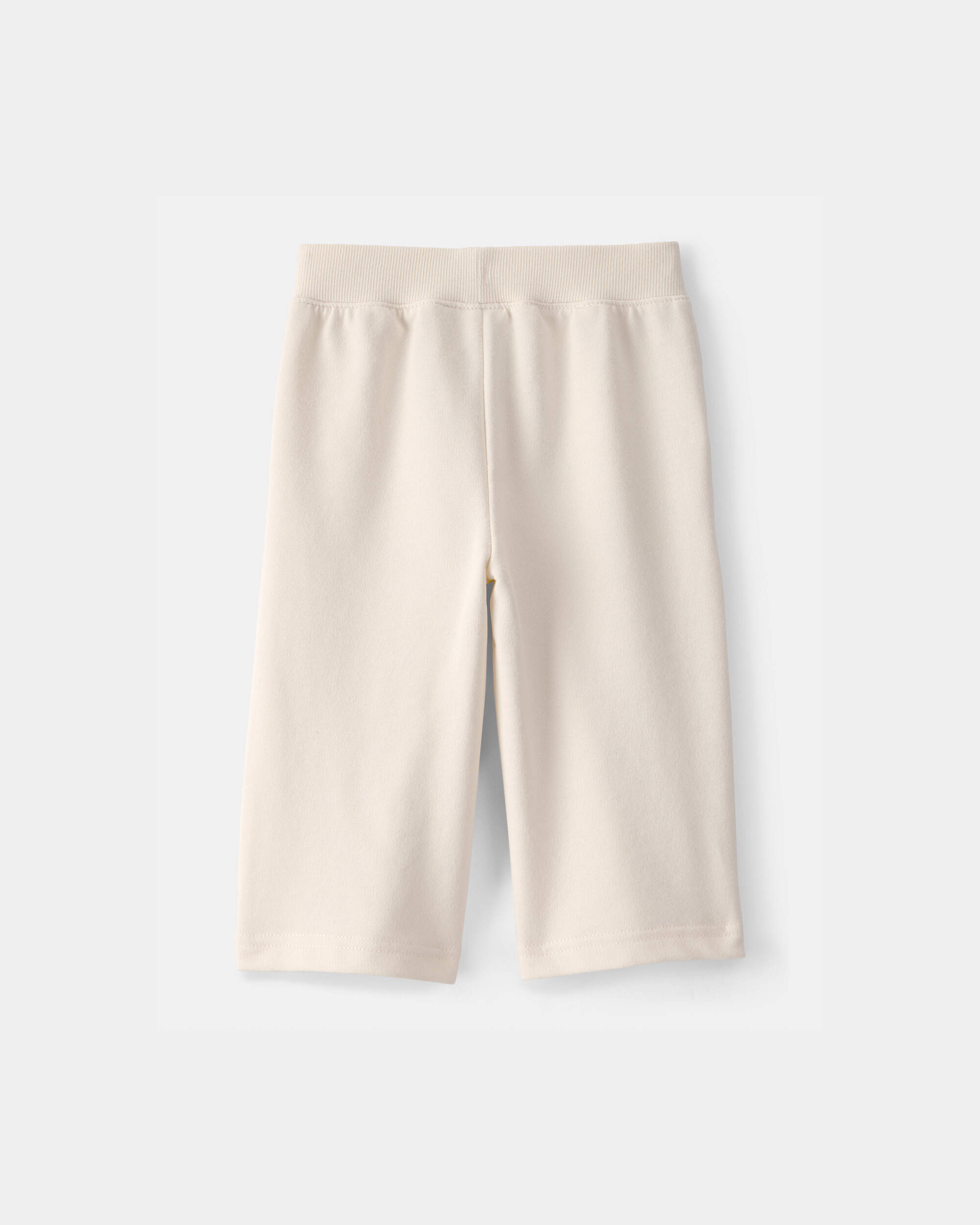 Baby Girl French Terry Wide-Leg Active Pants - Ivory