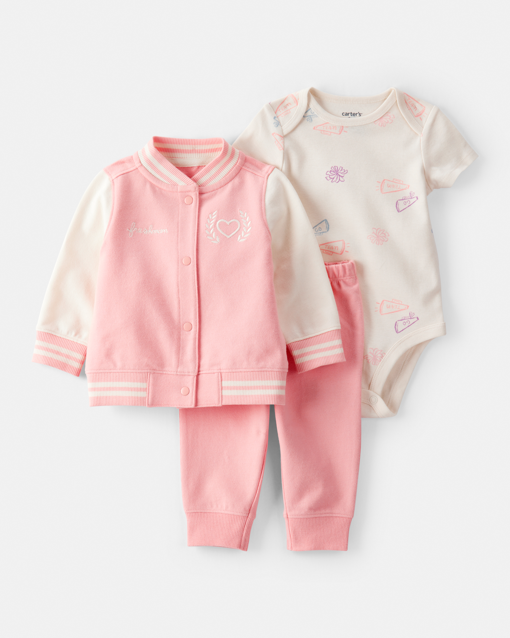 Baby Girl 3-Piece Varsity Little Jacket Set