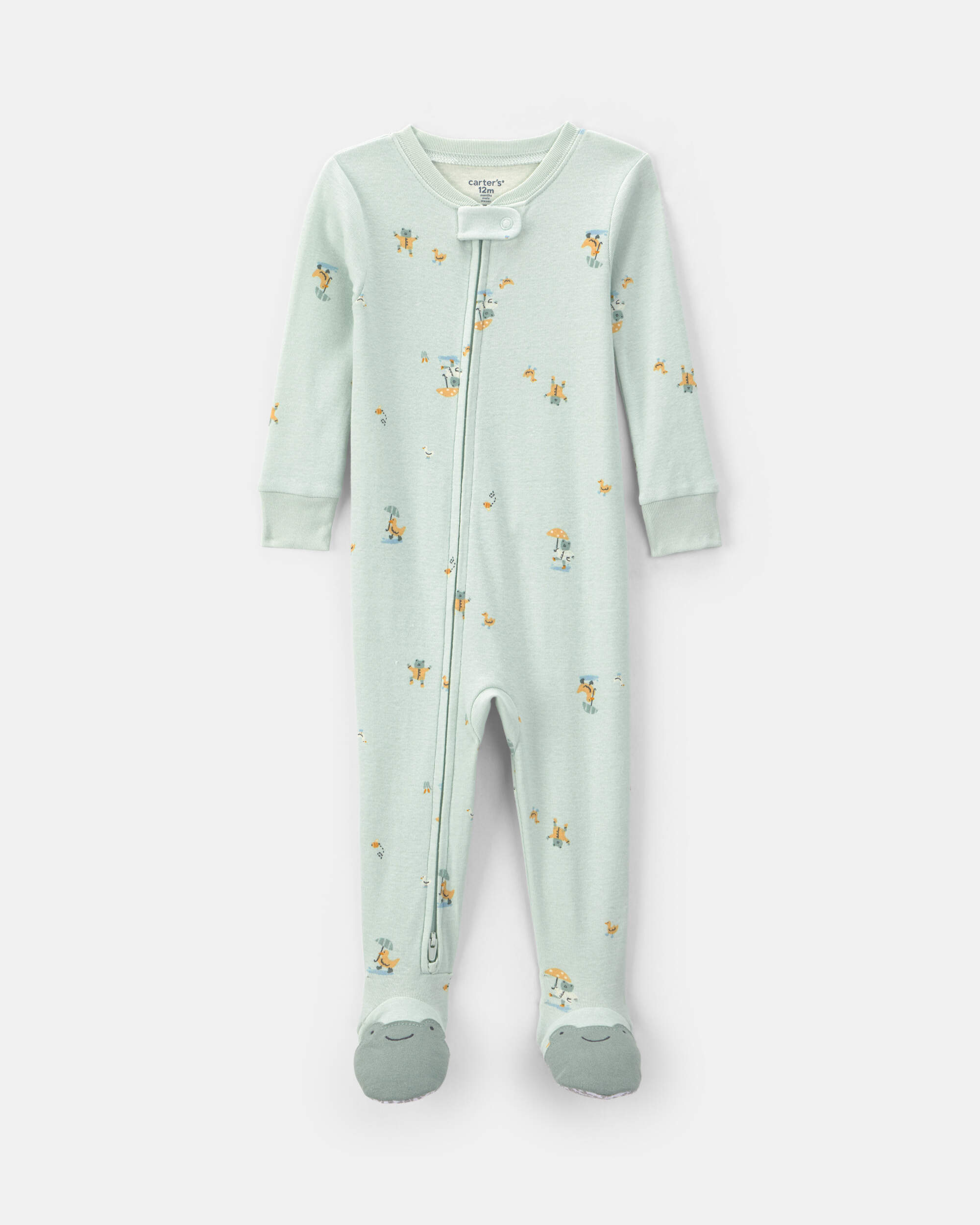 Baby Frog Cotton Snug Fit 1-Piece Pyjama - Green