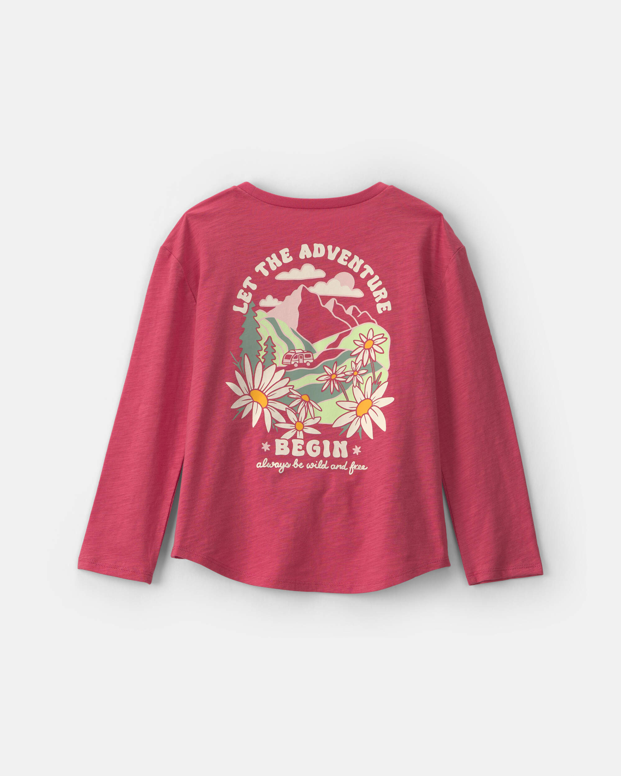 Girls Floral Long-Sleeve Top - Red