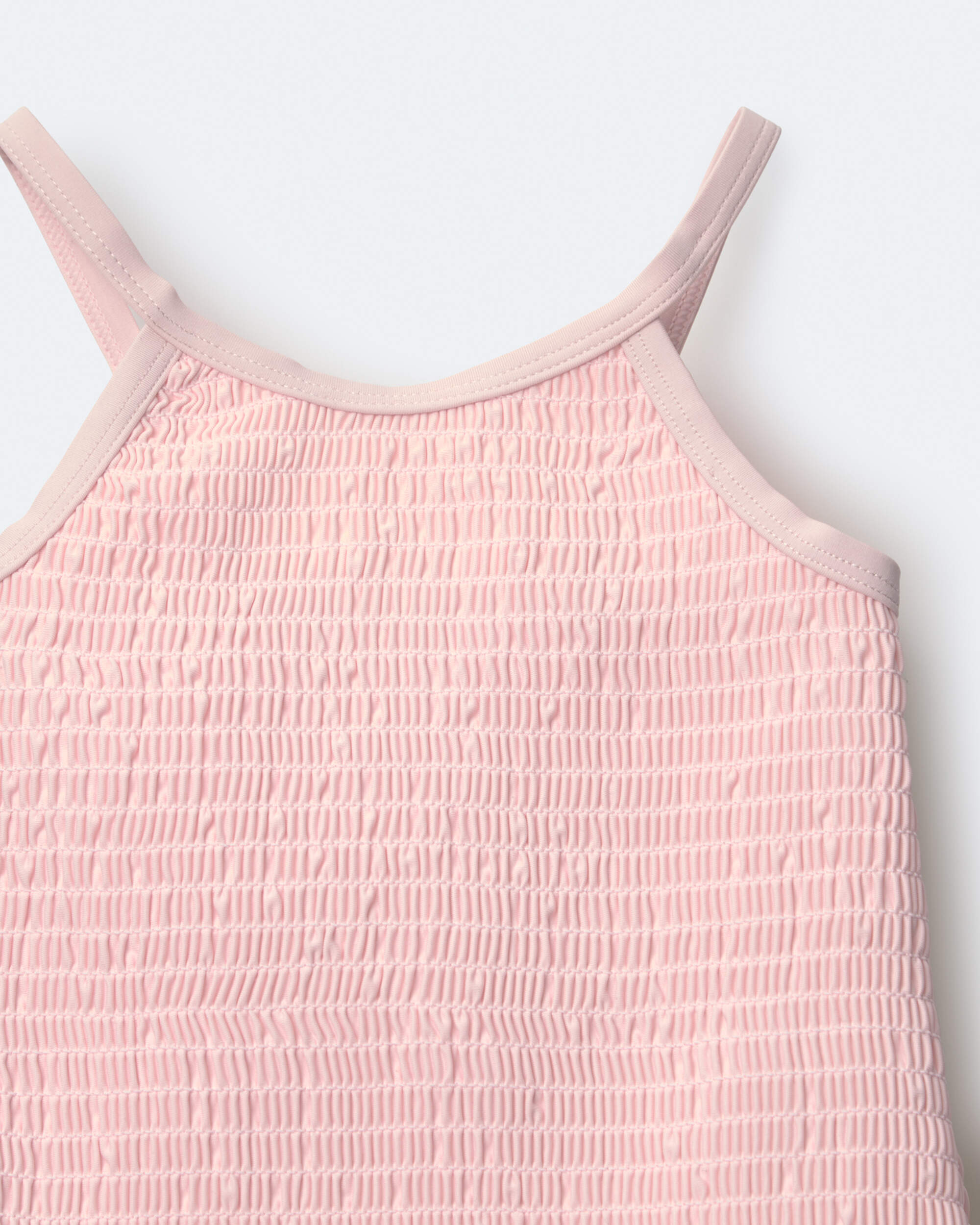 Toddler Girl Smocked One-Piece Swimsuit - Light Pink