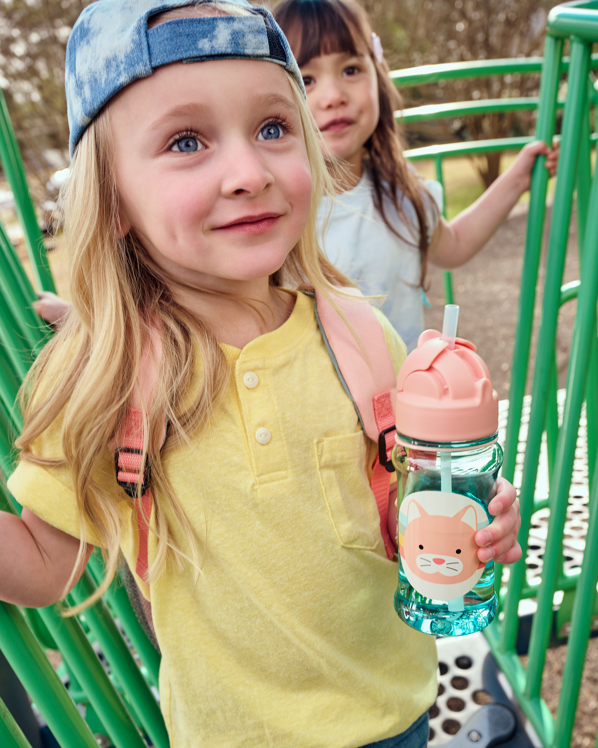 ZOO Straw Bottle -12 oz Rainbow Cat