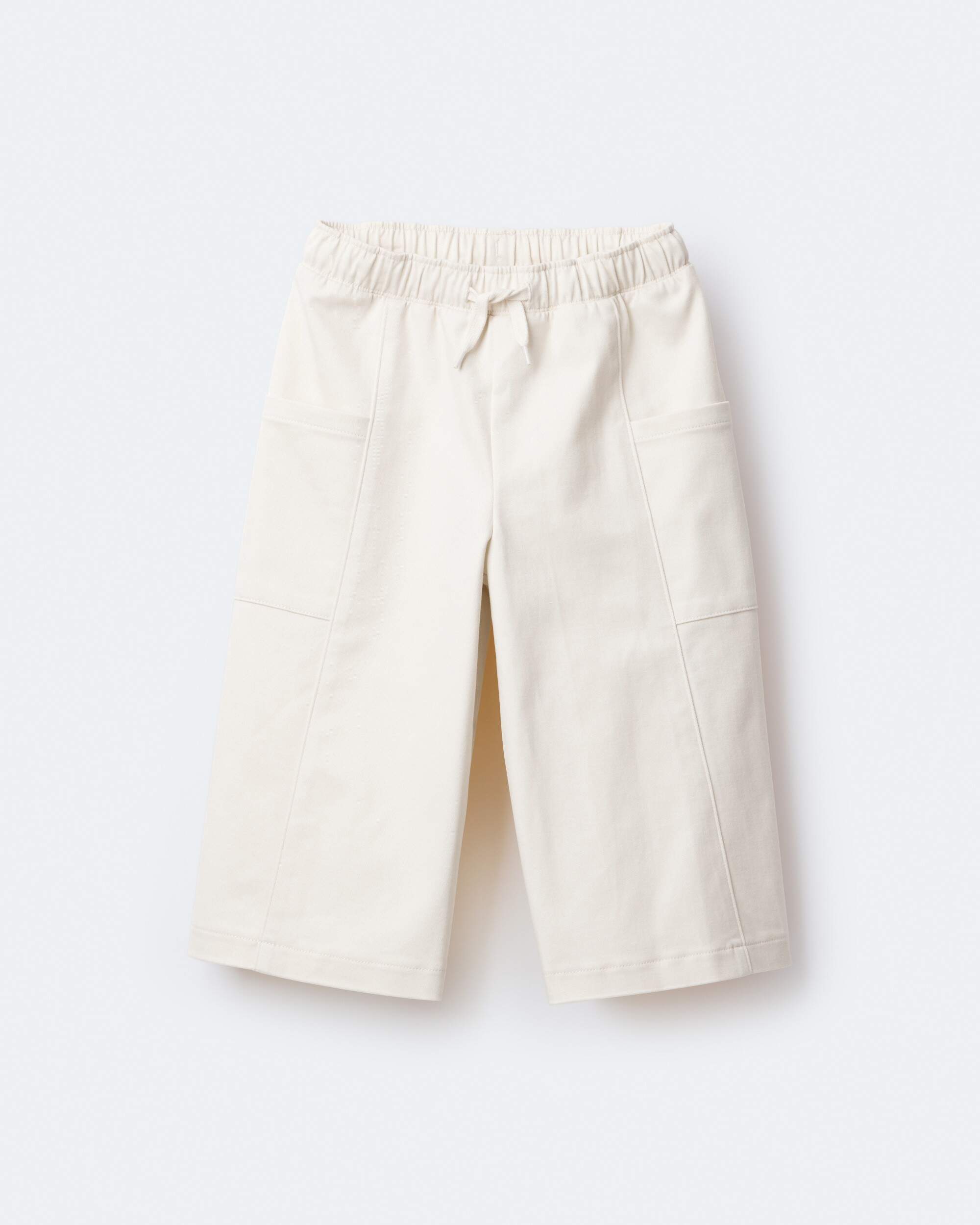 Toddler Girl Wide Leg Pocket Pant - Cream