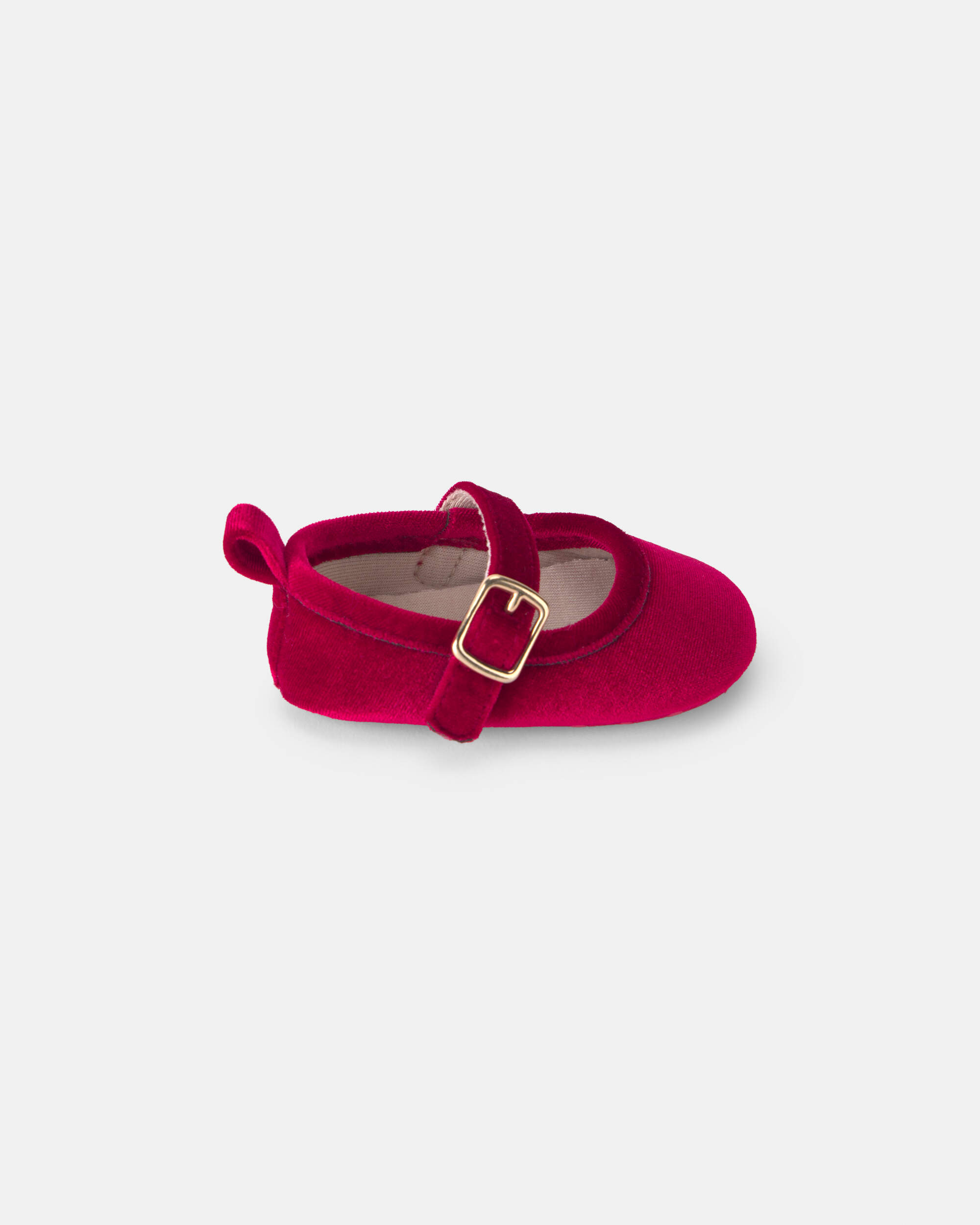 Baby Girl Mary Jane Velvety Flats - Red
