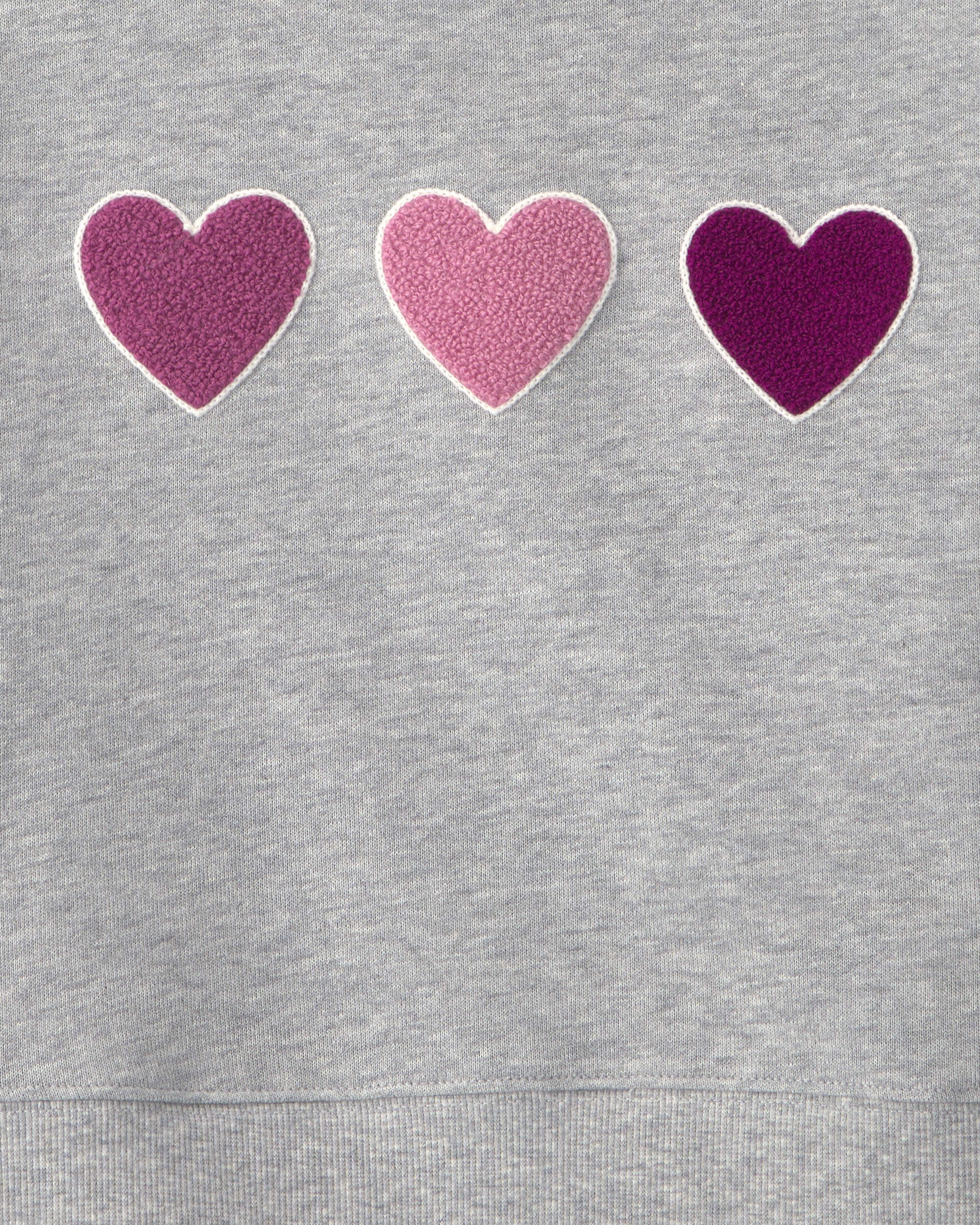 Girls Heart French Terry Long-Sleeve Pullover Sweatshirt - Grey