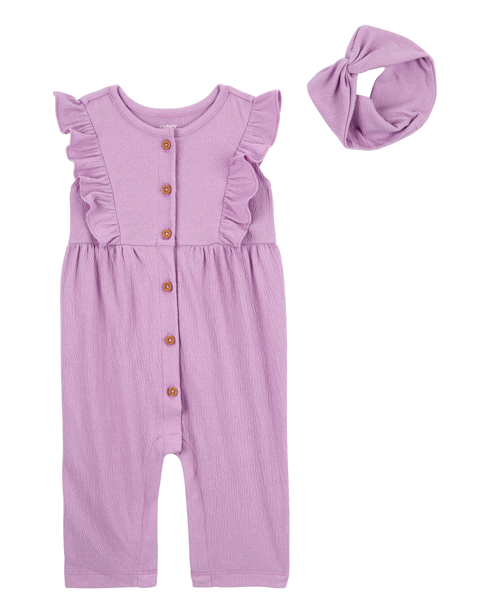 Baby 2-Piece Jumpsuit & Headwrap Set