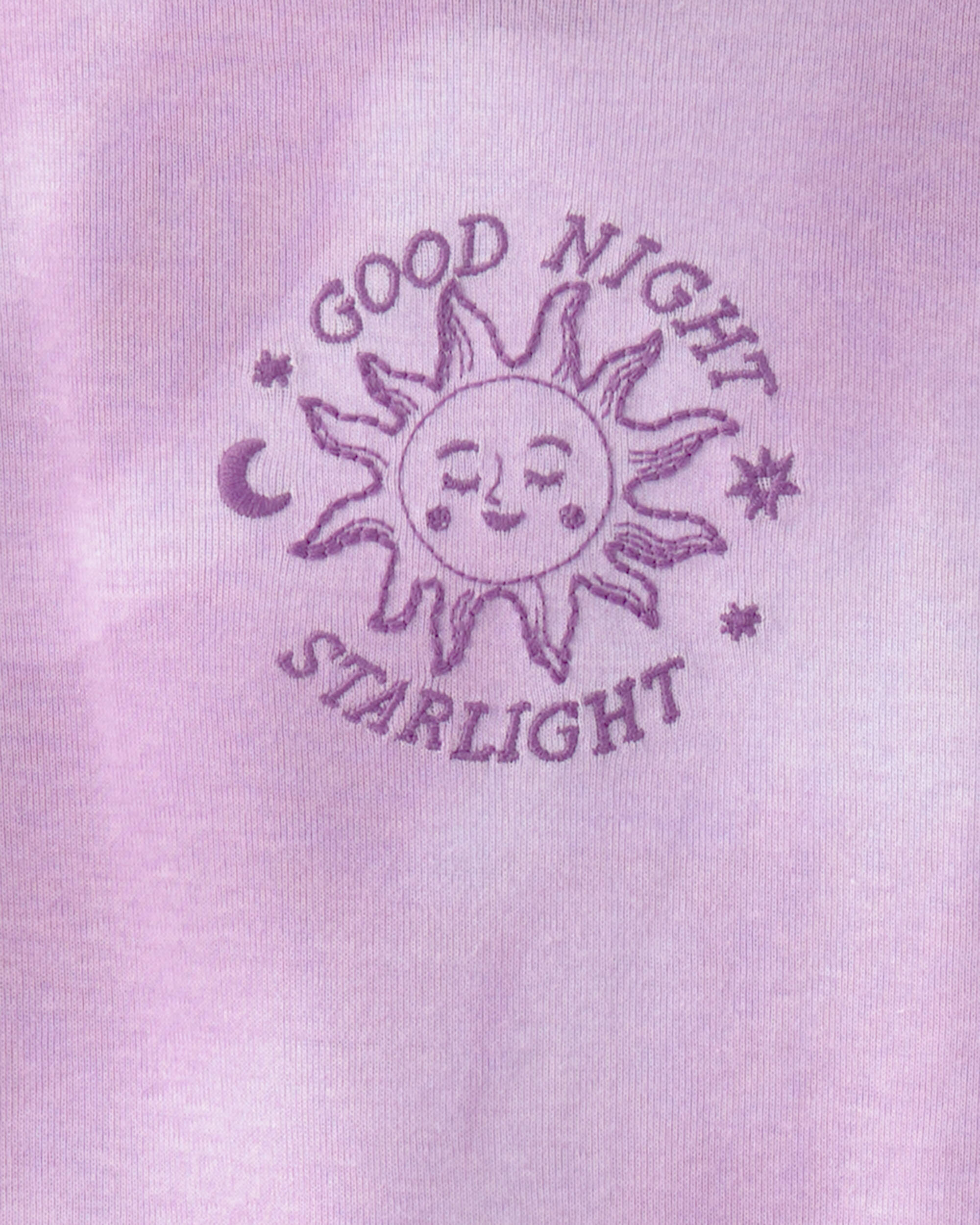 Girls Space Constellation Tie-Dye 100% Cotton Snug Fit 4-Piece Pyjama Set - Purple