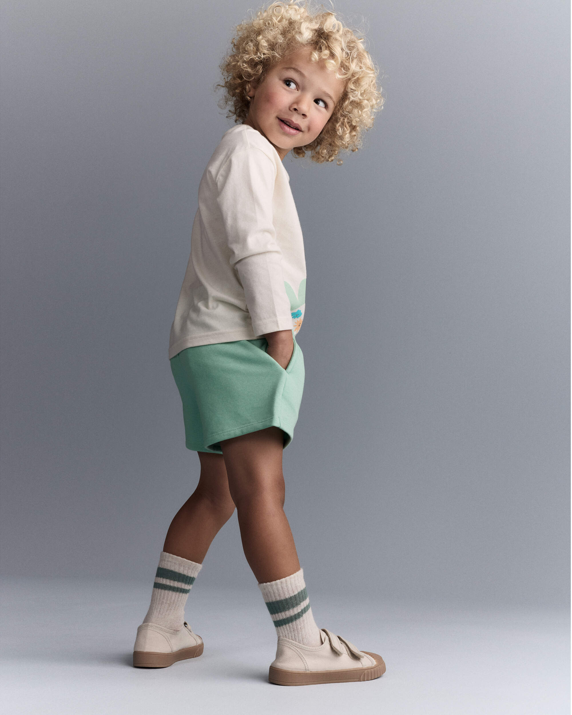 Toddler Mind Character Long-Sleeve Relaxed Graphic Tee - Cream